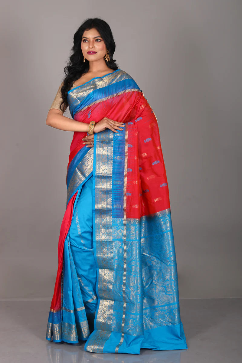 Rani Patli Pallu Pure Kanjivaram Saree - Keya Seth Exclusive