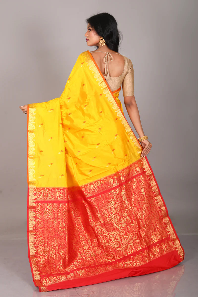 Yellow Pure Kanjivaram Saree - Keya Seth Exclusive