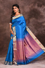 Load image into Gallery viewer, Blue Pure Silk Saree - Keya Seth Exclusive
