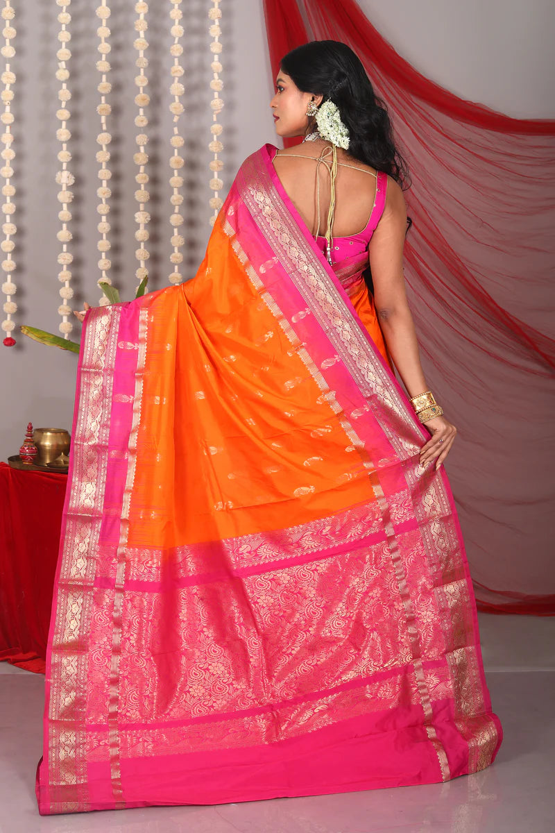 Orange Pure Kanjivaram Saree - Keya Seth Exclusive
