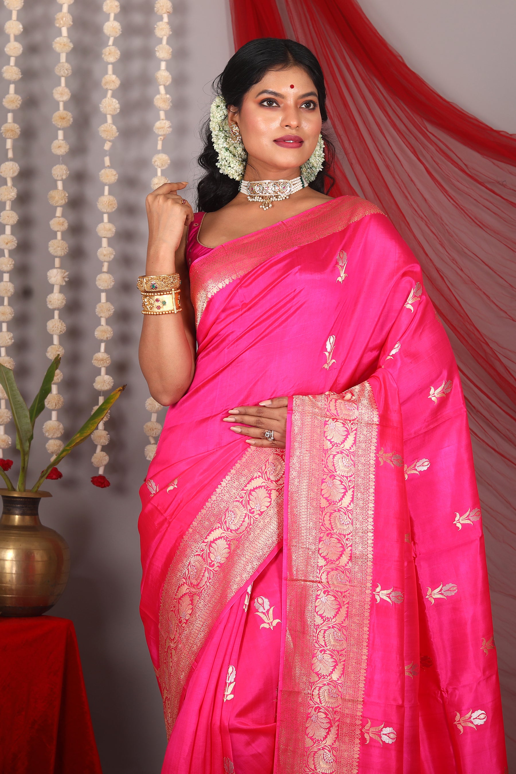Pink Pure Tussar Saree - Keya Seth Exclusive