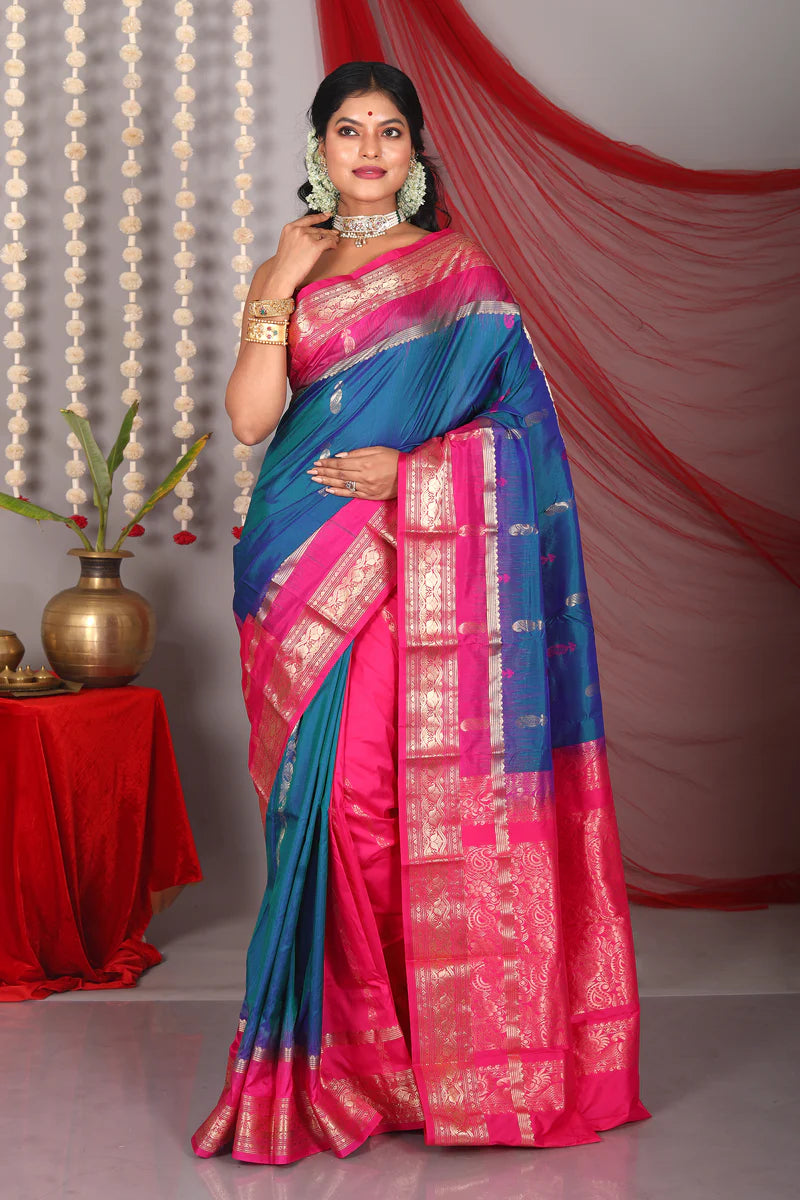 Blue Pure Kanjivaram Saree - Keya Seth Exclusive