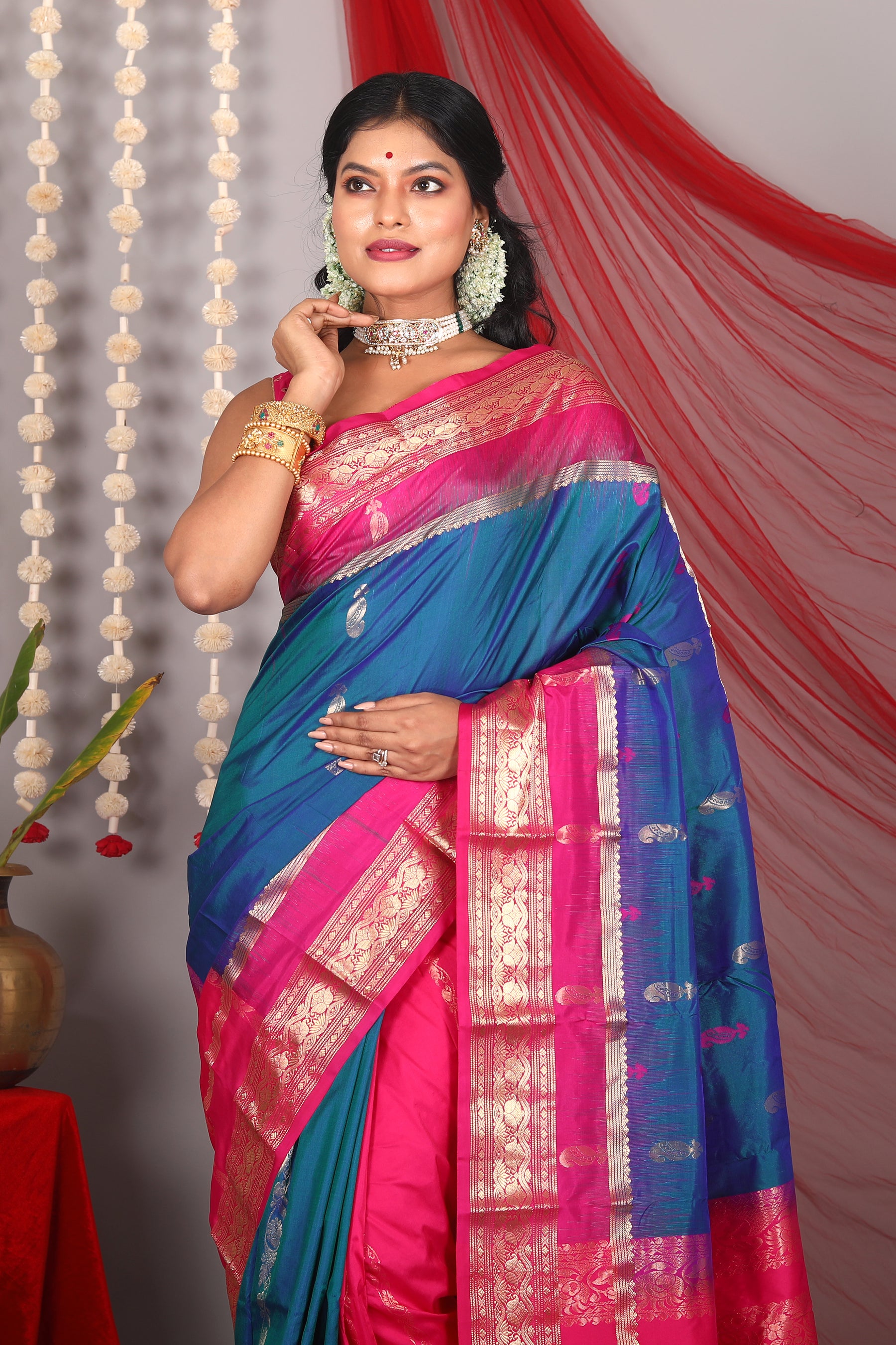 Blue Pure Kanjivaram Saree - Keya Seth Exclusive