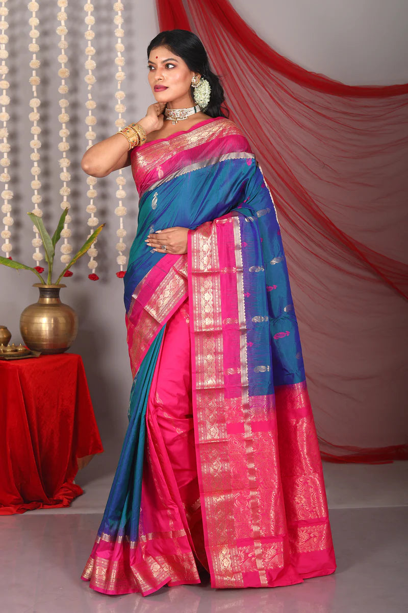 Blue Pure Kanjivaram Saree - Keya Seth Exclusive