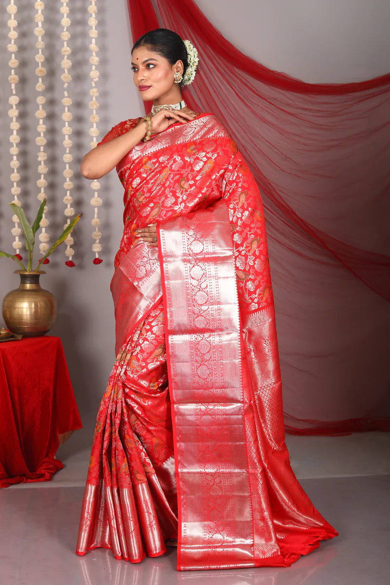 Red Tissue Kanjivaram Saree - Keya Seth Exclusive