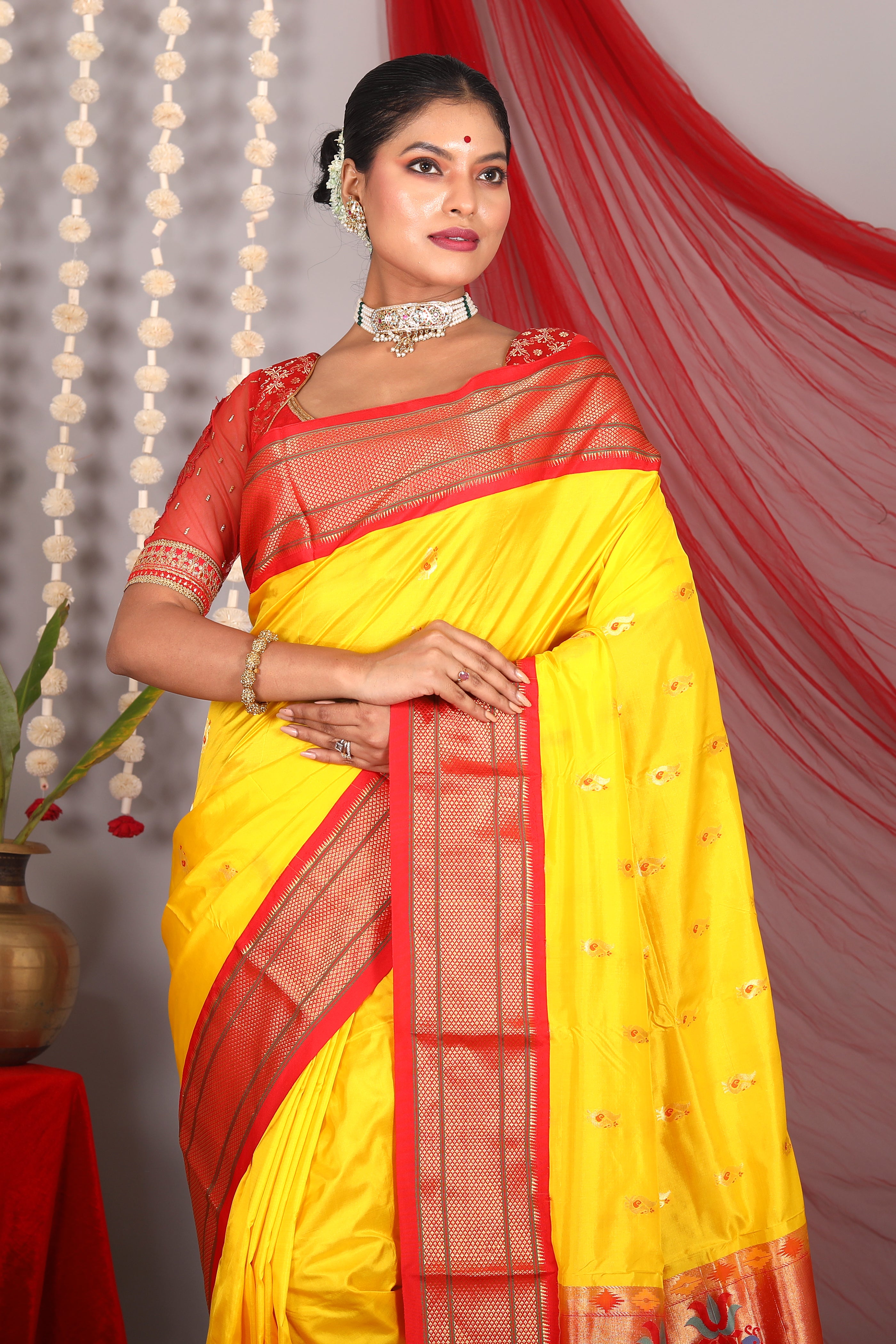 Yellow Pure Paithani Saree - Keya Seth Exclusive