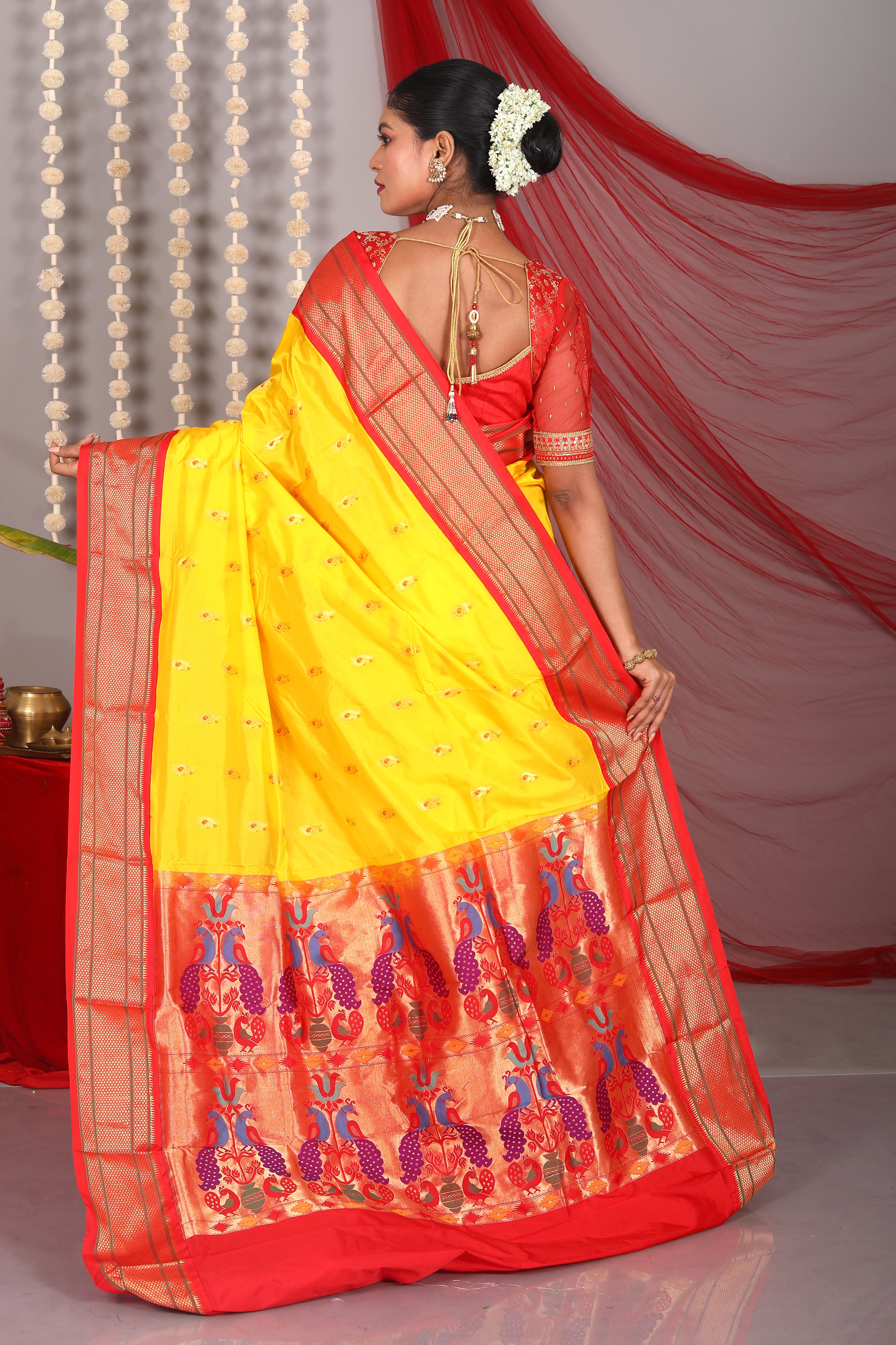 Yellow Pure Paithani Saree - Keya Seth Exclusive