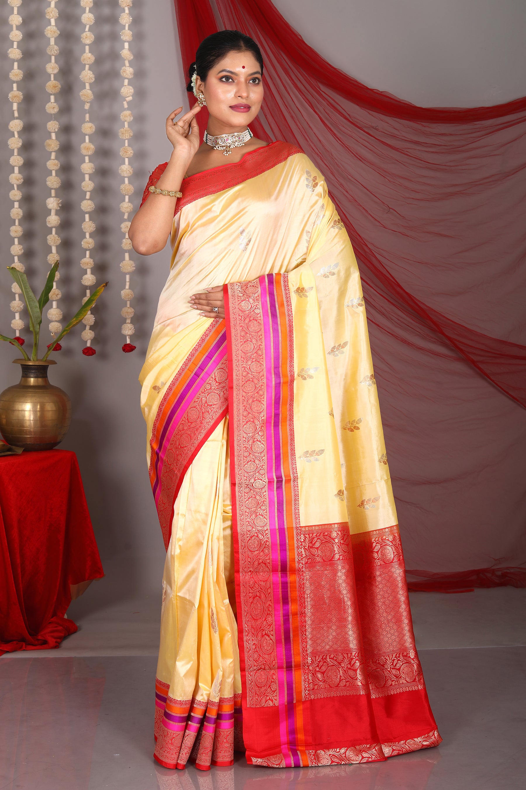 Lemon Pure Katan Saree - Keya Seth Exclusive