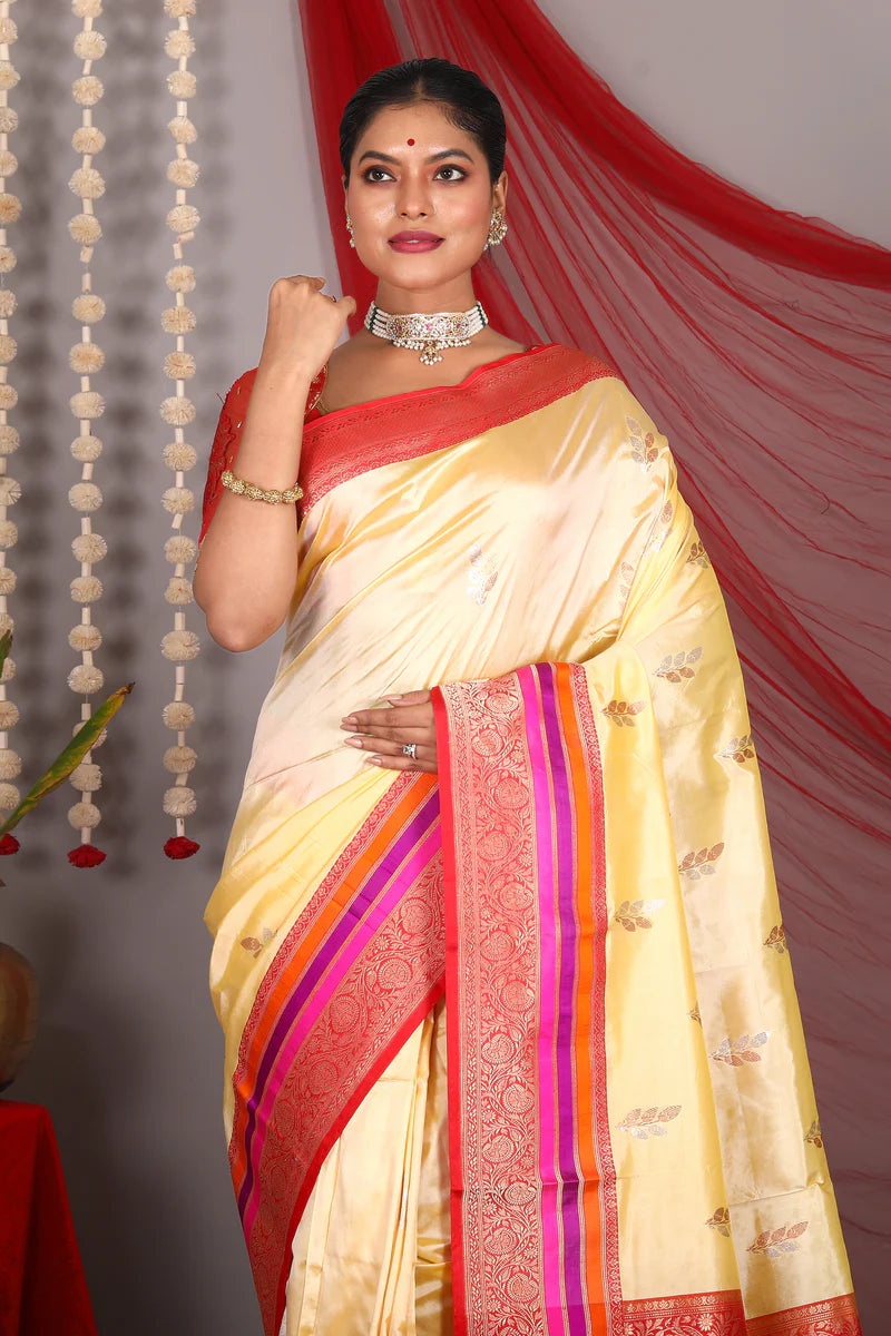 Lemon Pure Katan Saree - Keya Seth Exclusive
