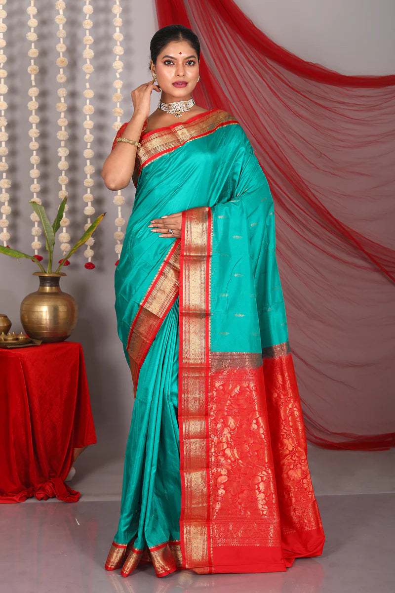 Rama Green Pure Kanjivaram Saree - Keya Seth Exclusive