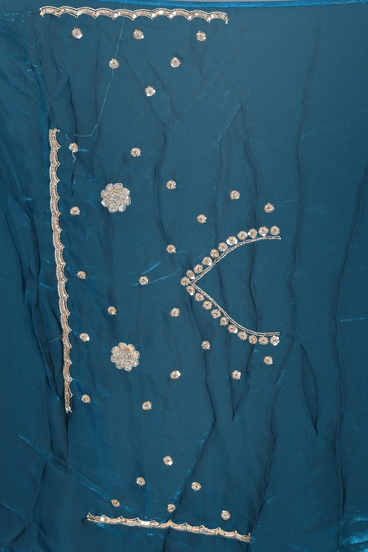 Blue Blended Georgette Saree