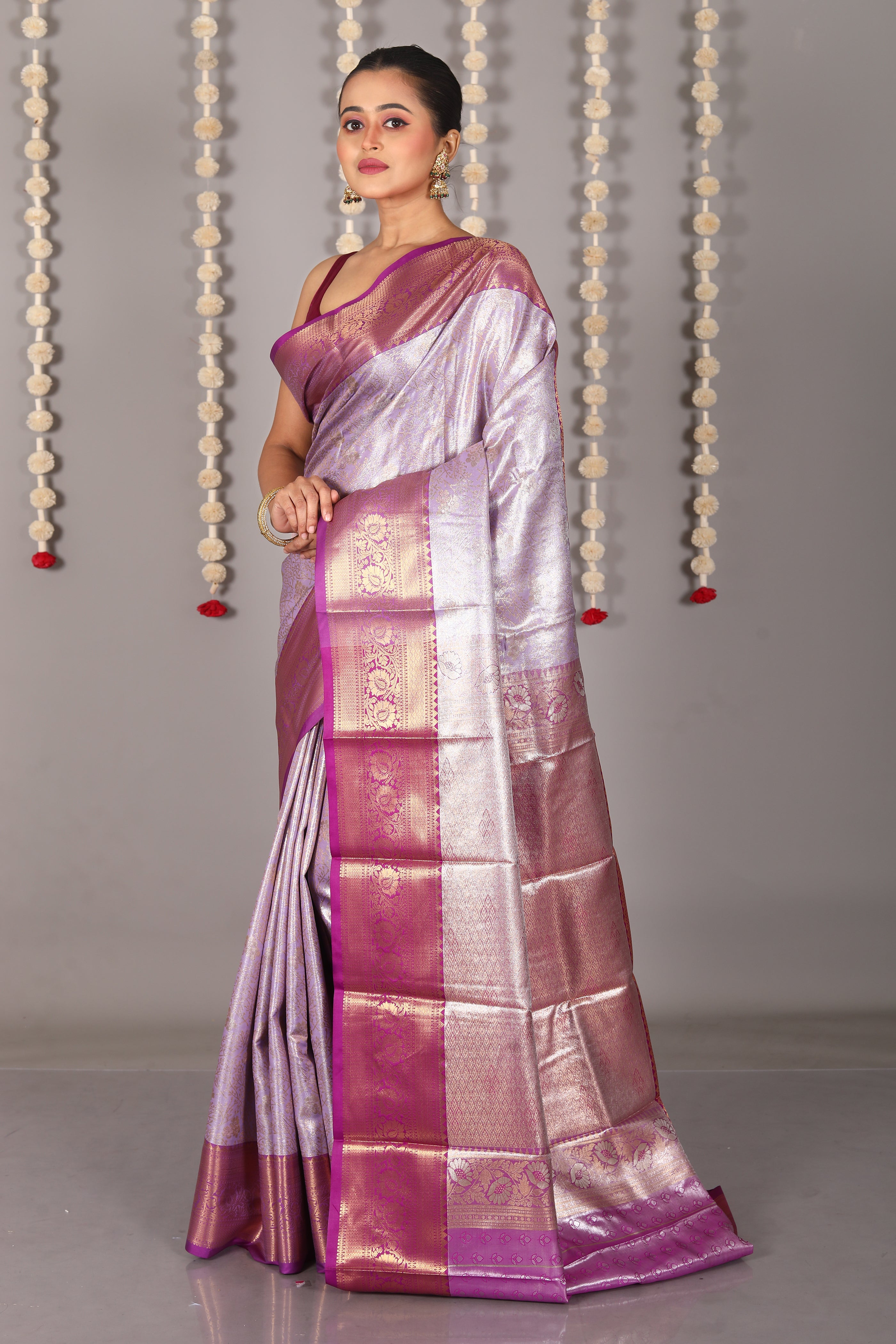 Purple Blended Tissue Kanjivaram Saree - Keya Seth Exclusive
