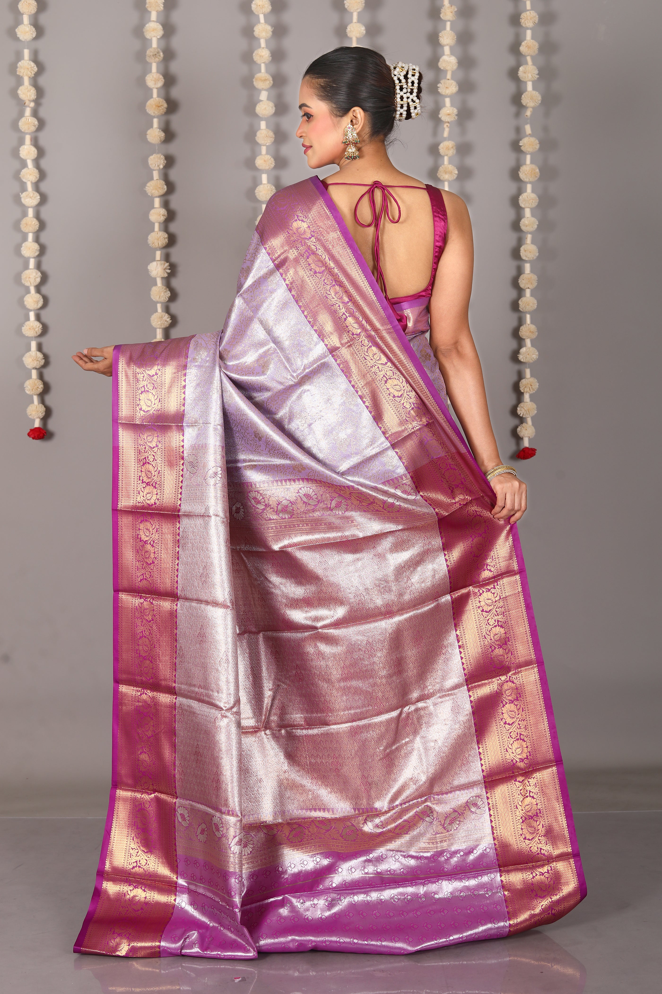 Purple Blended Tissue Kanjivaram Saree - Keya Seth Exclusive