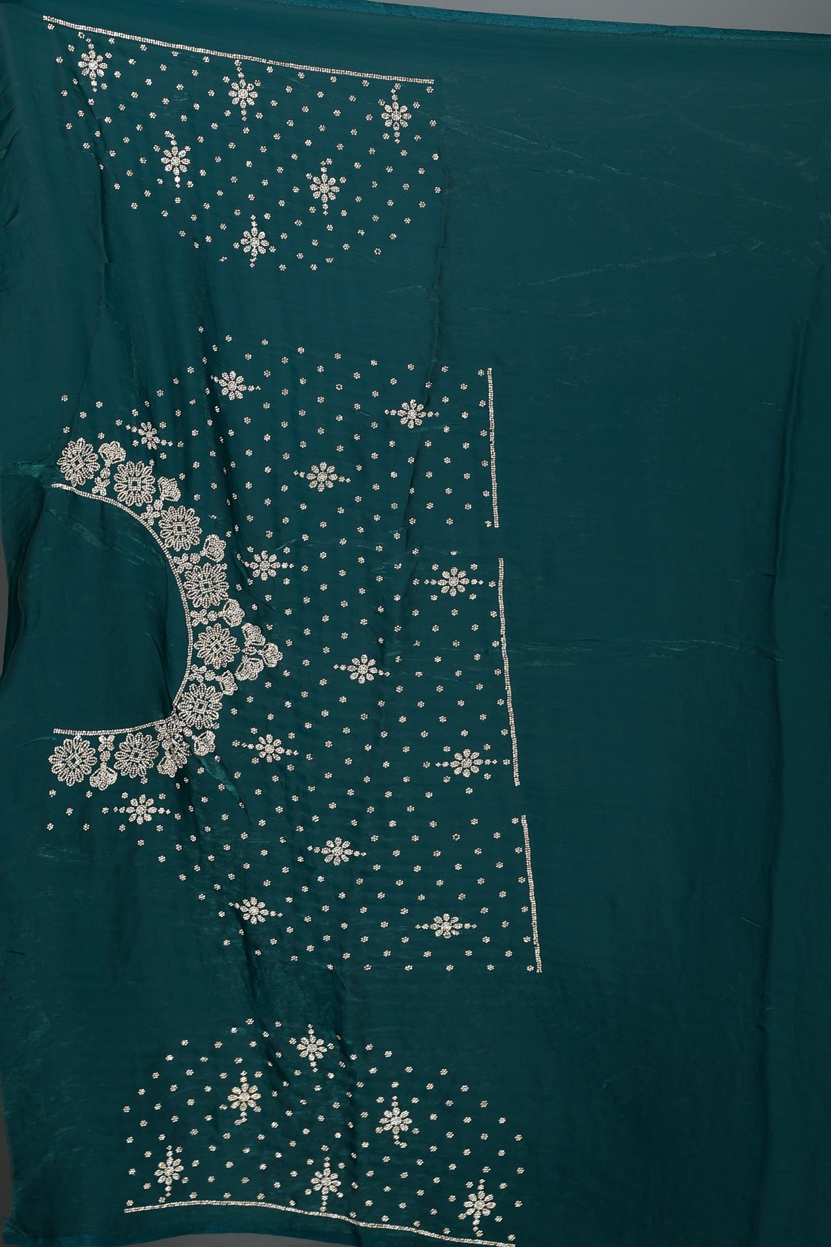Bottle Green Blended Georgette Saree