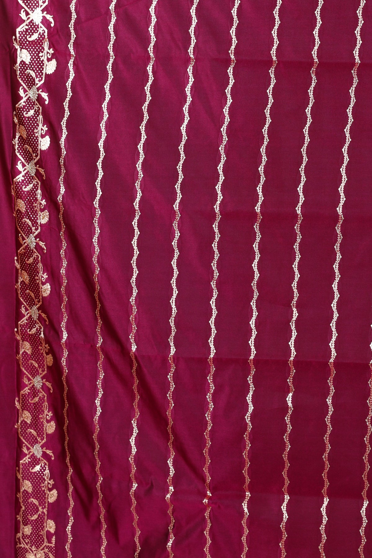 Magenta Blended Mashru Silk Saree
