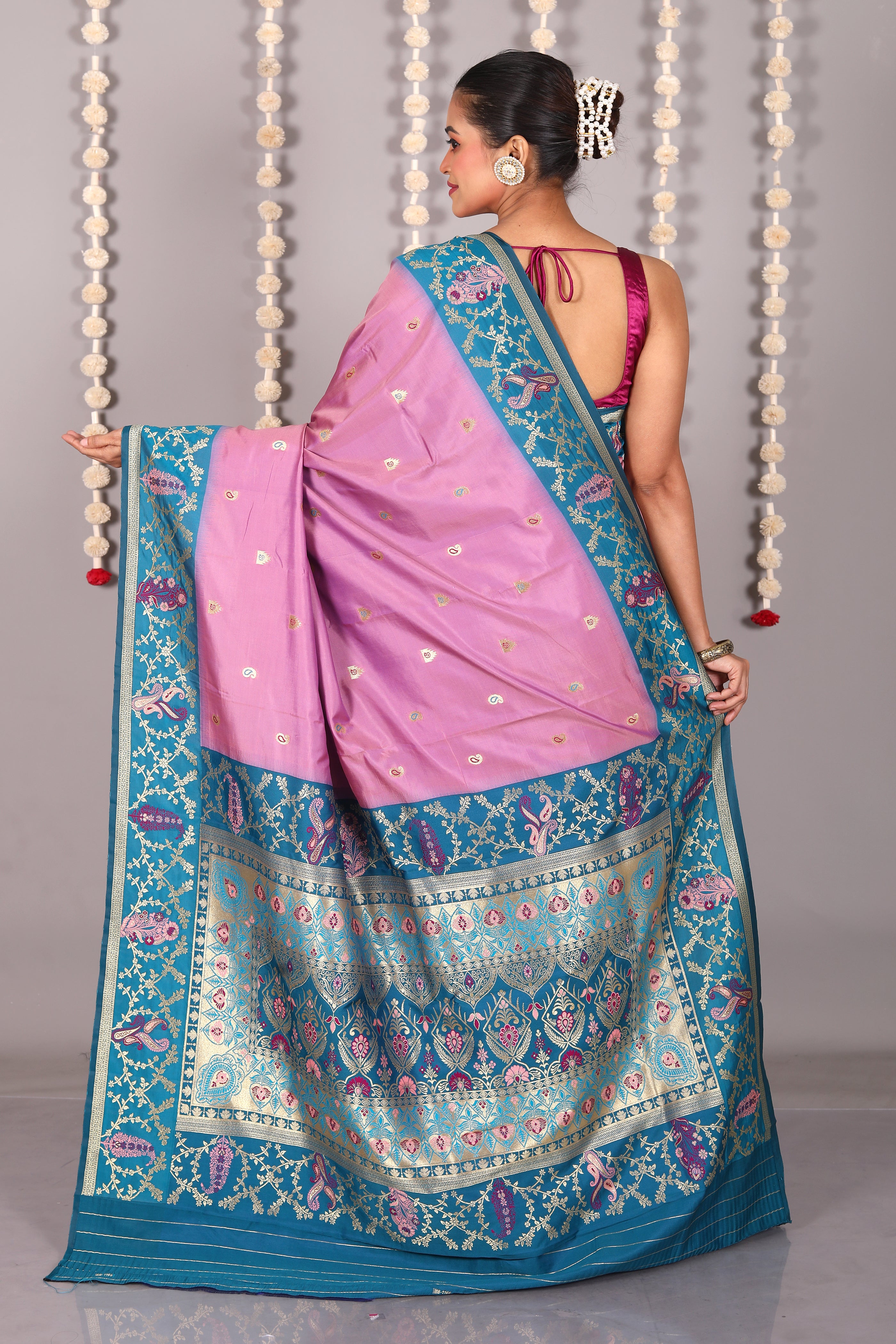 Light Purple Blended Katan Silk Saree - Keya Seth Exclusive