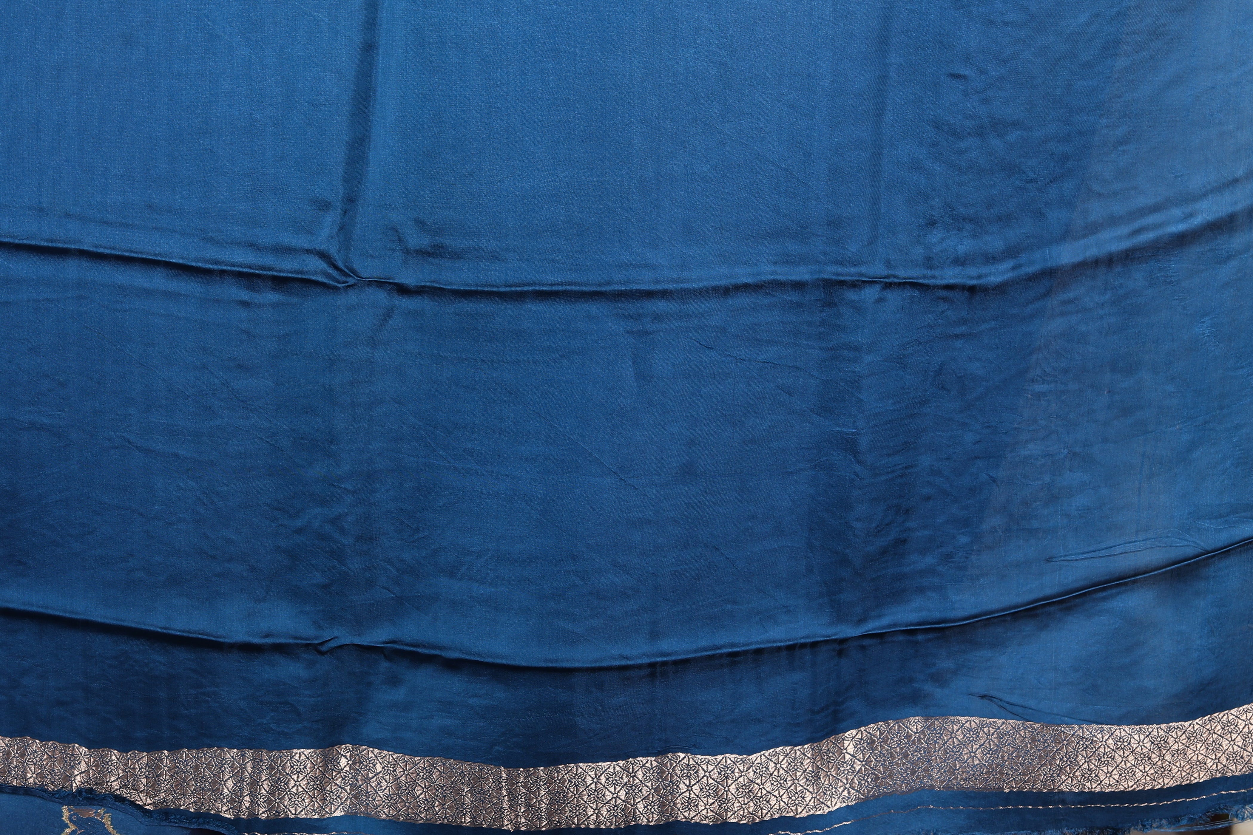 Blue Blended Satin Silk Saree - Keya Seth Exclusive
