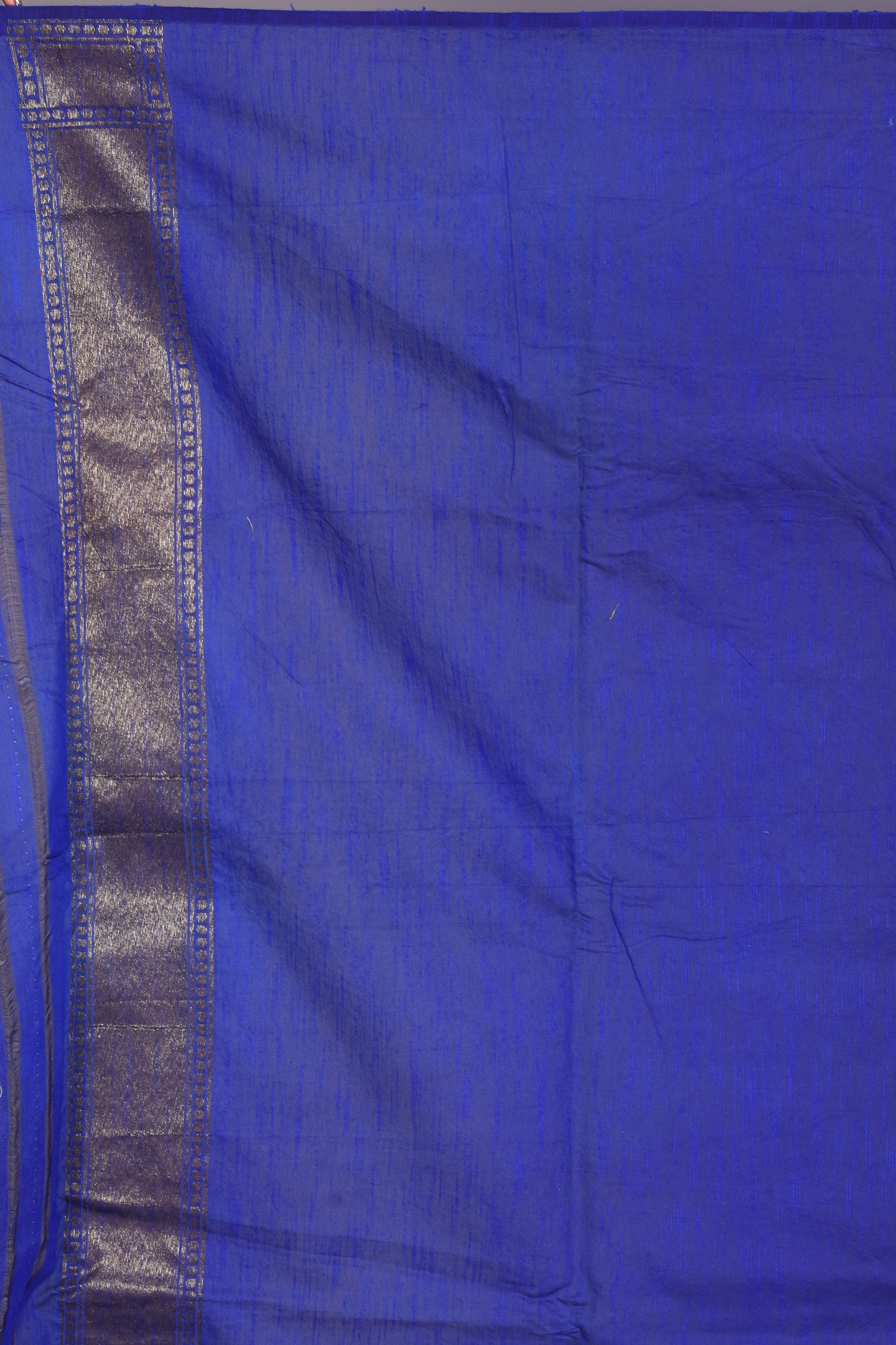 Orange Art Silk Saree with Blue Border - Keya Seth Exclusive