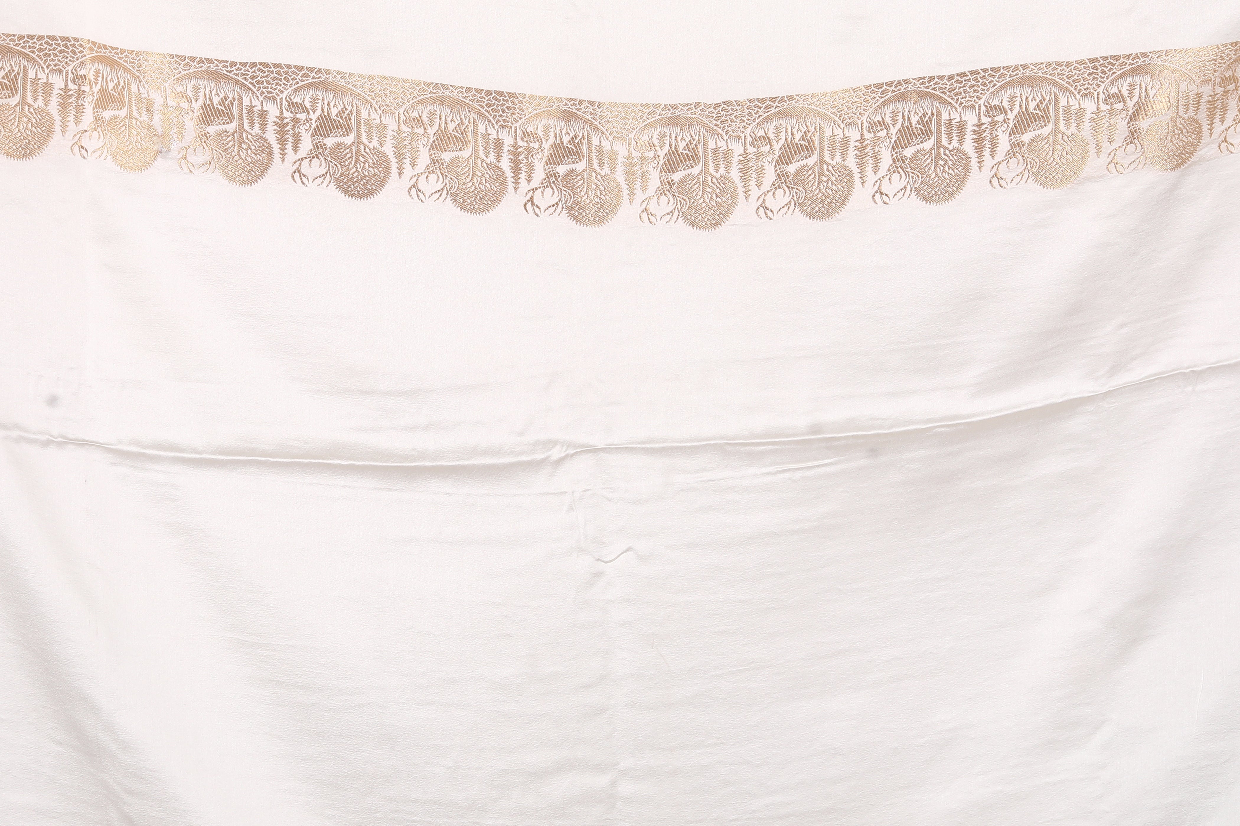 White Blended Satin Silk Saree - Keya Seth Exclusive