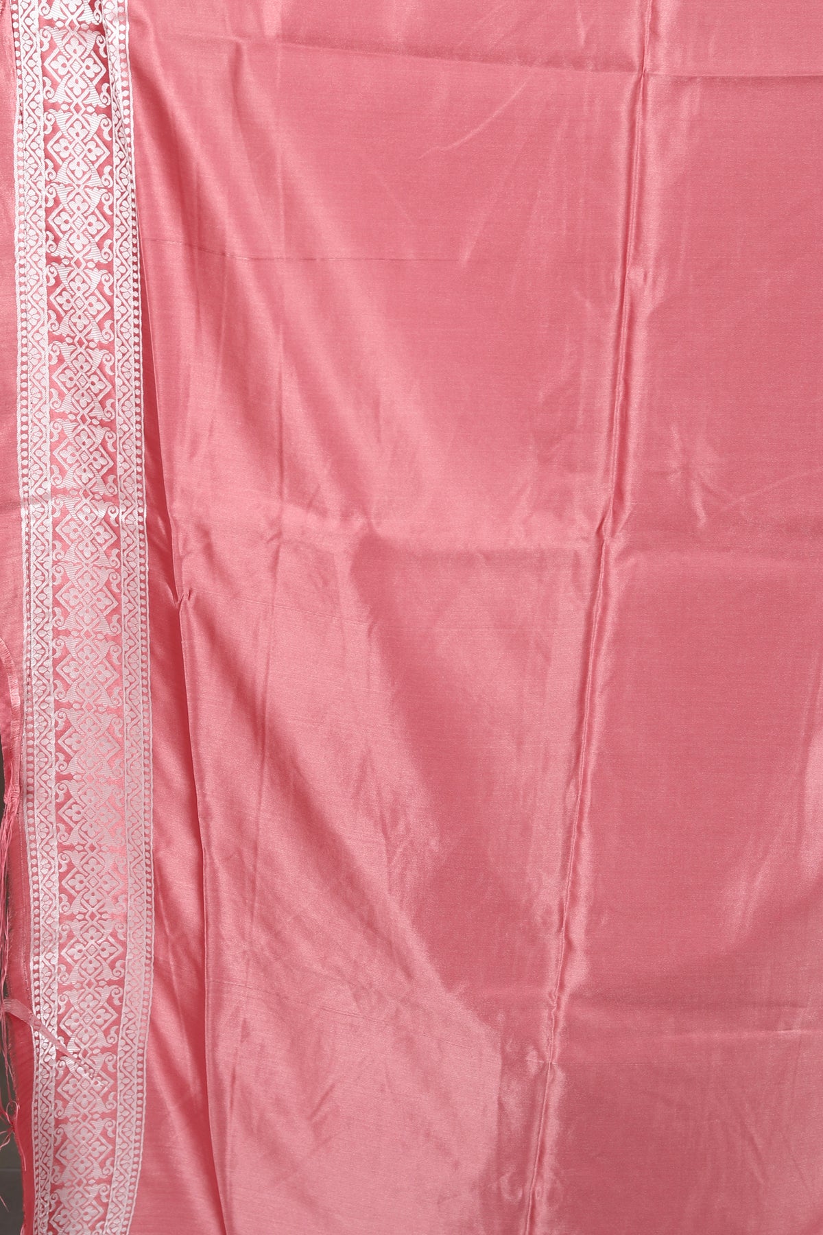 Pink Blended Satin Silk Saree