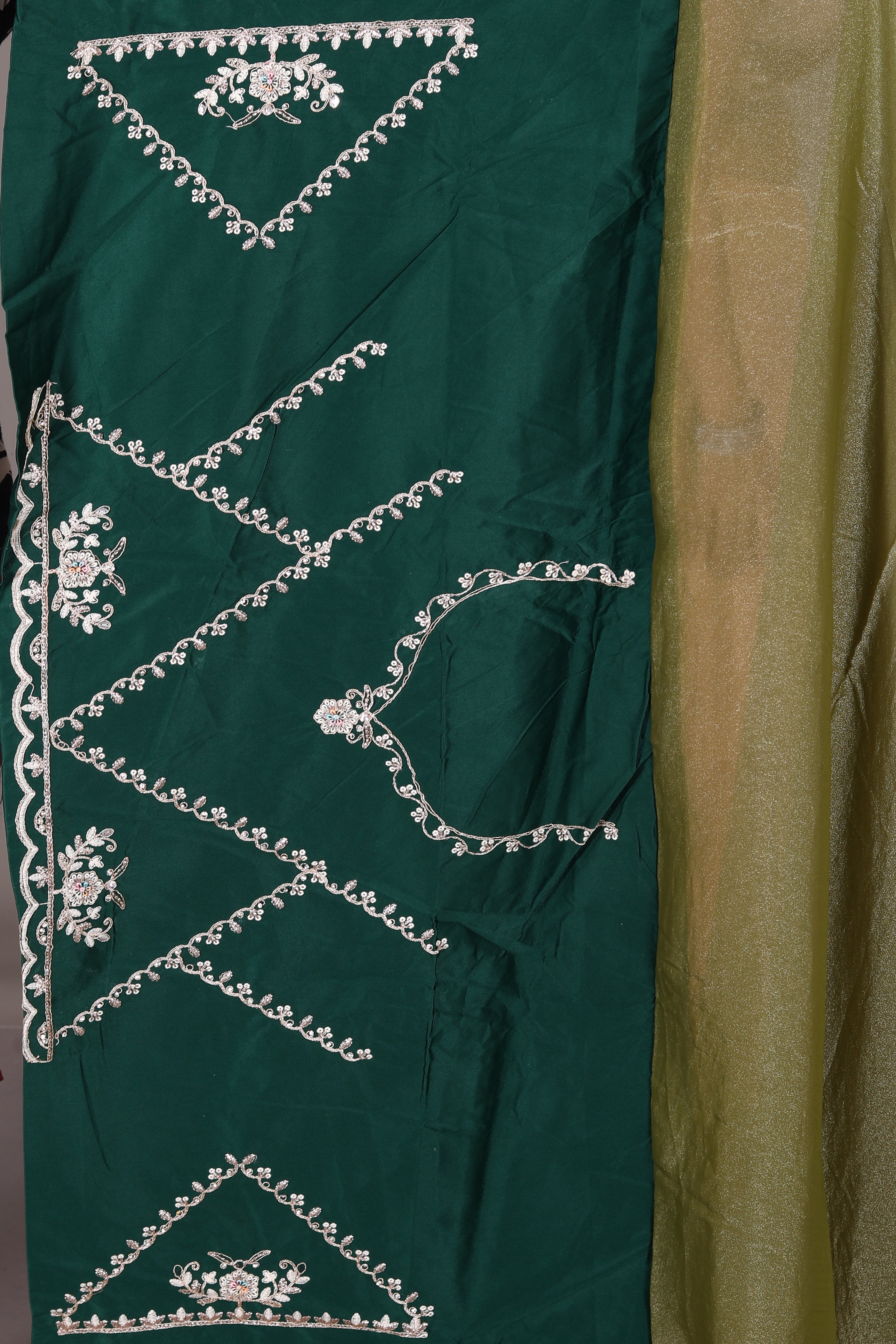 Green Blended Organza Saree - Keya Seth Exclusive