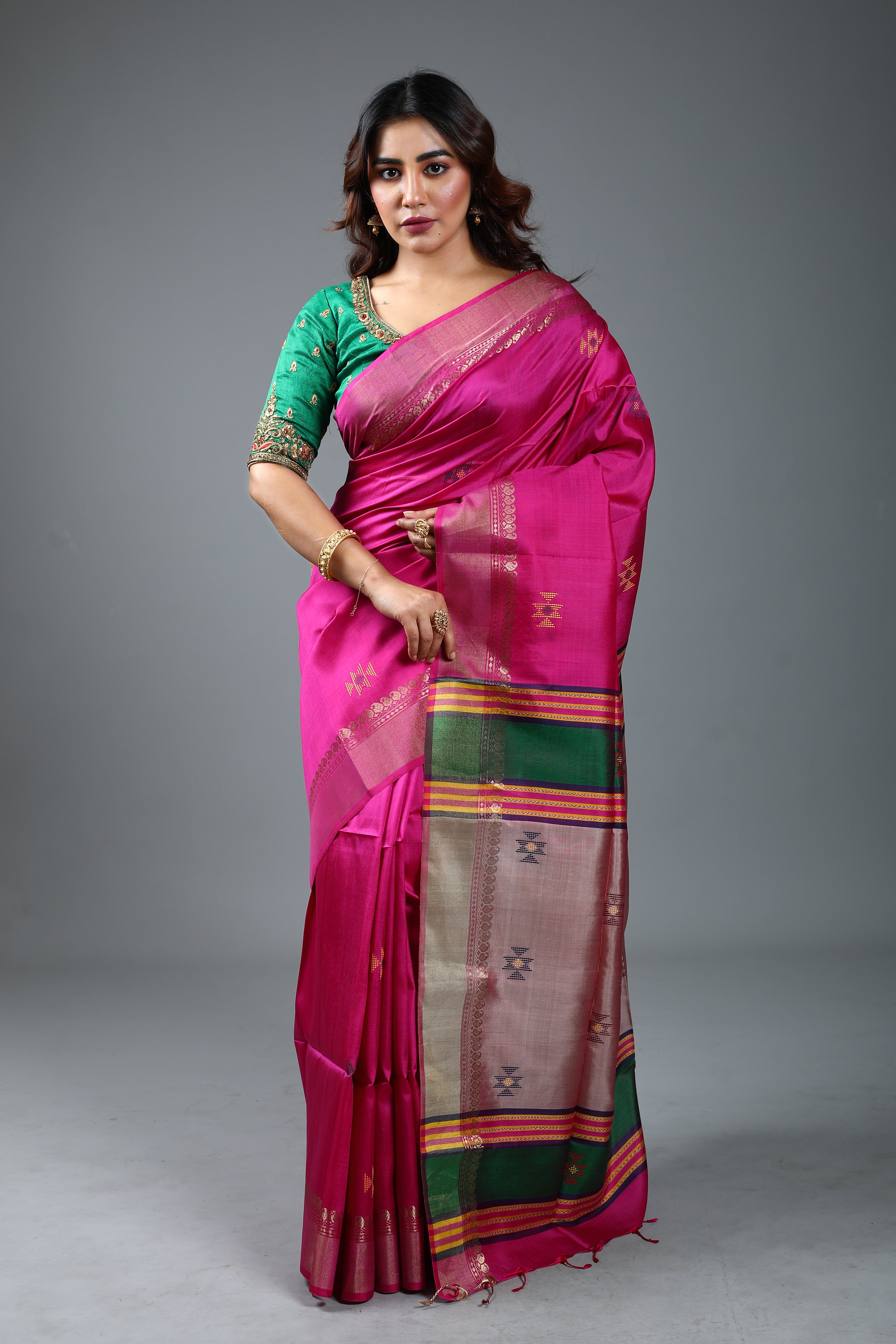Pink Pure Handloom Silk Saree