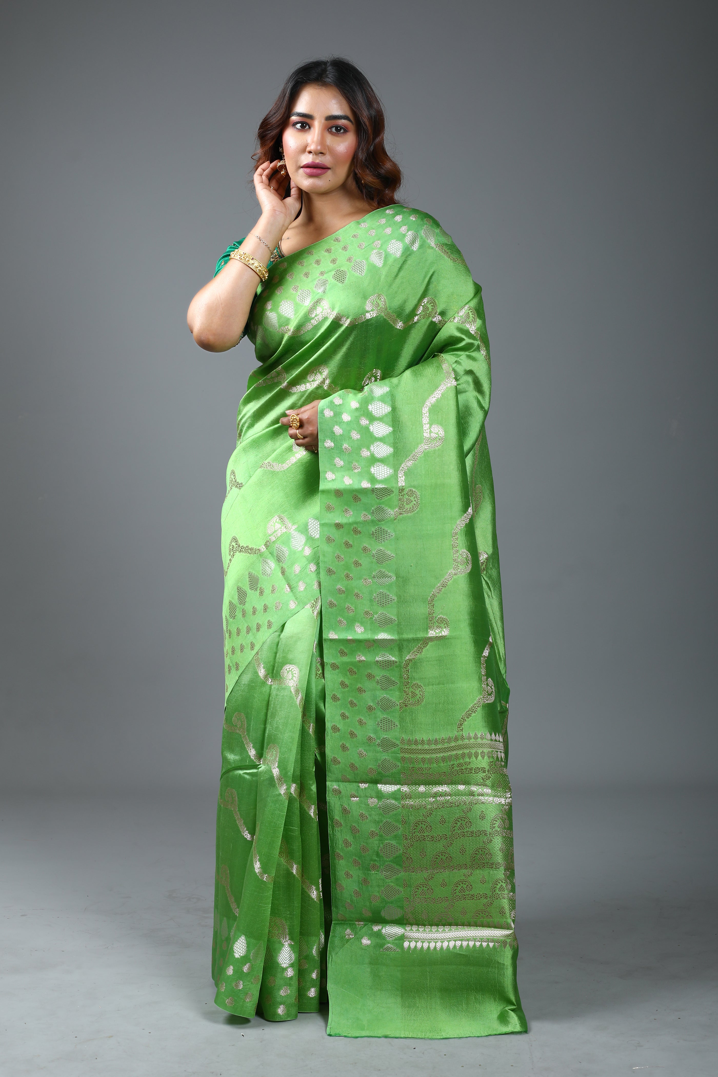 Pure Green Tissue Saree