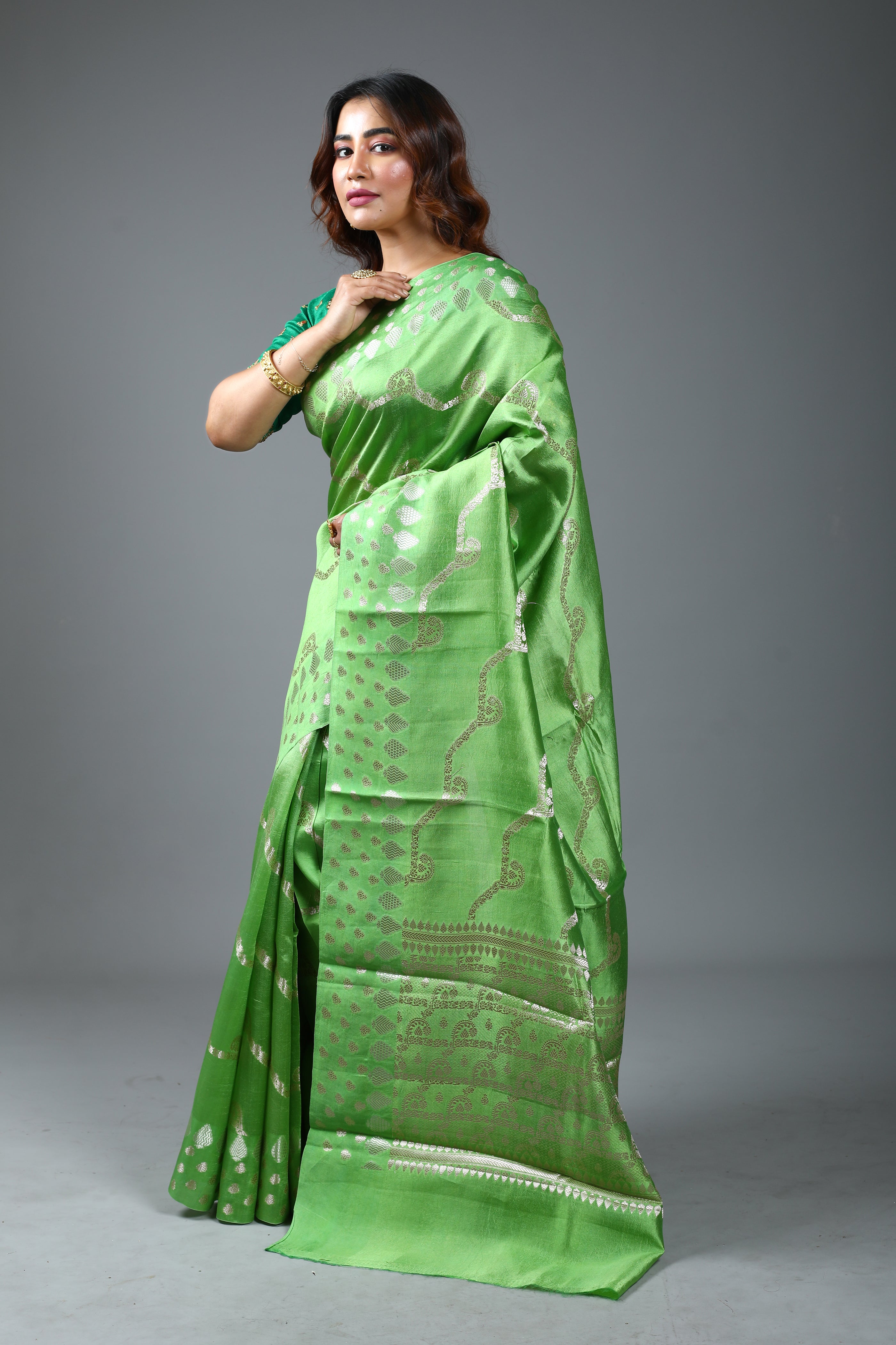 Pure Green Tissue Saree