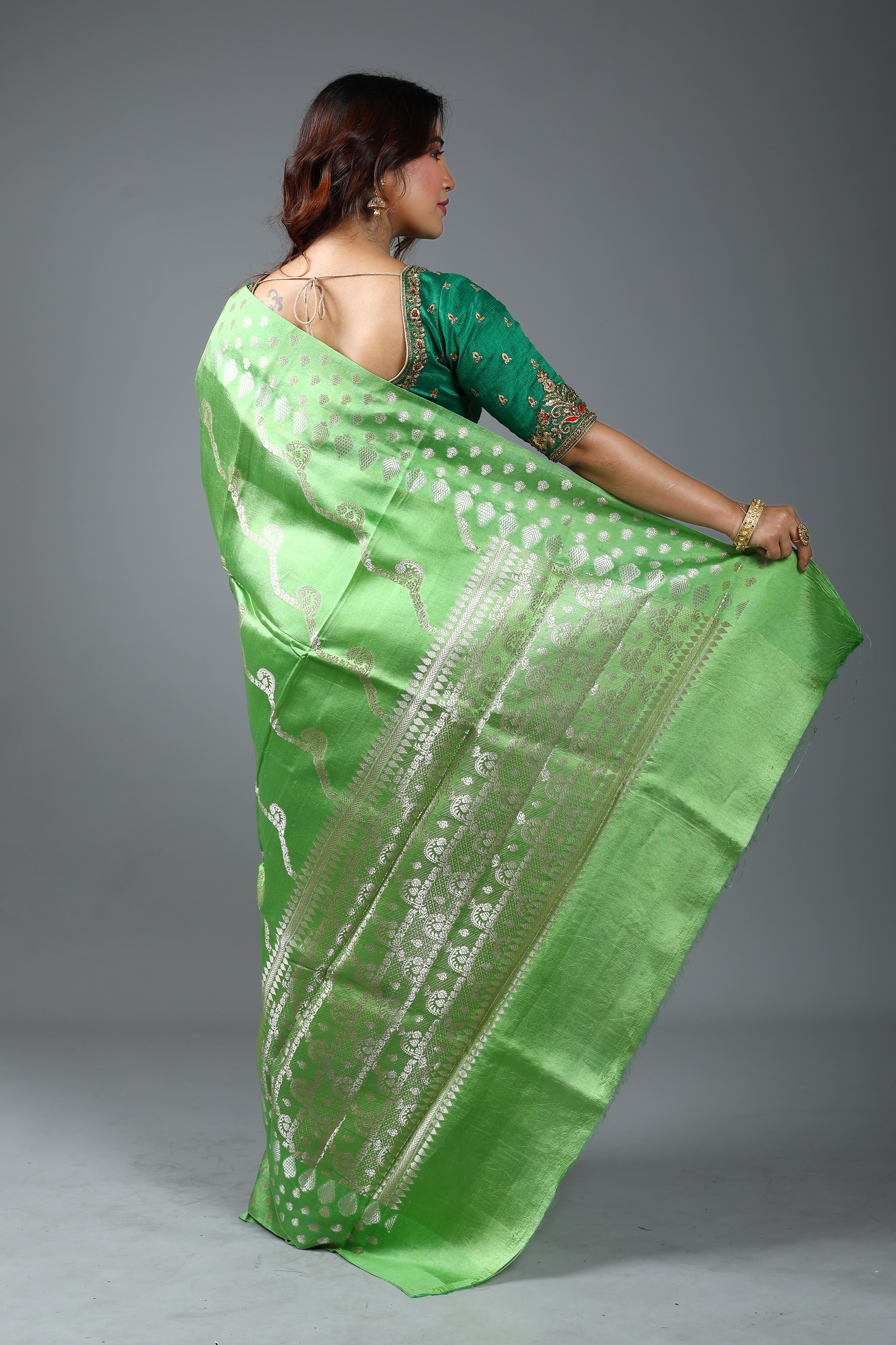 Pure Green Tissue Saree