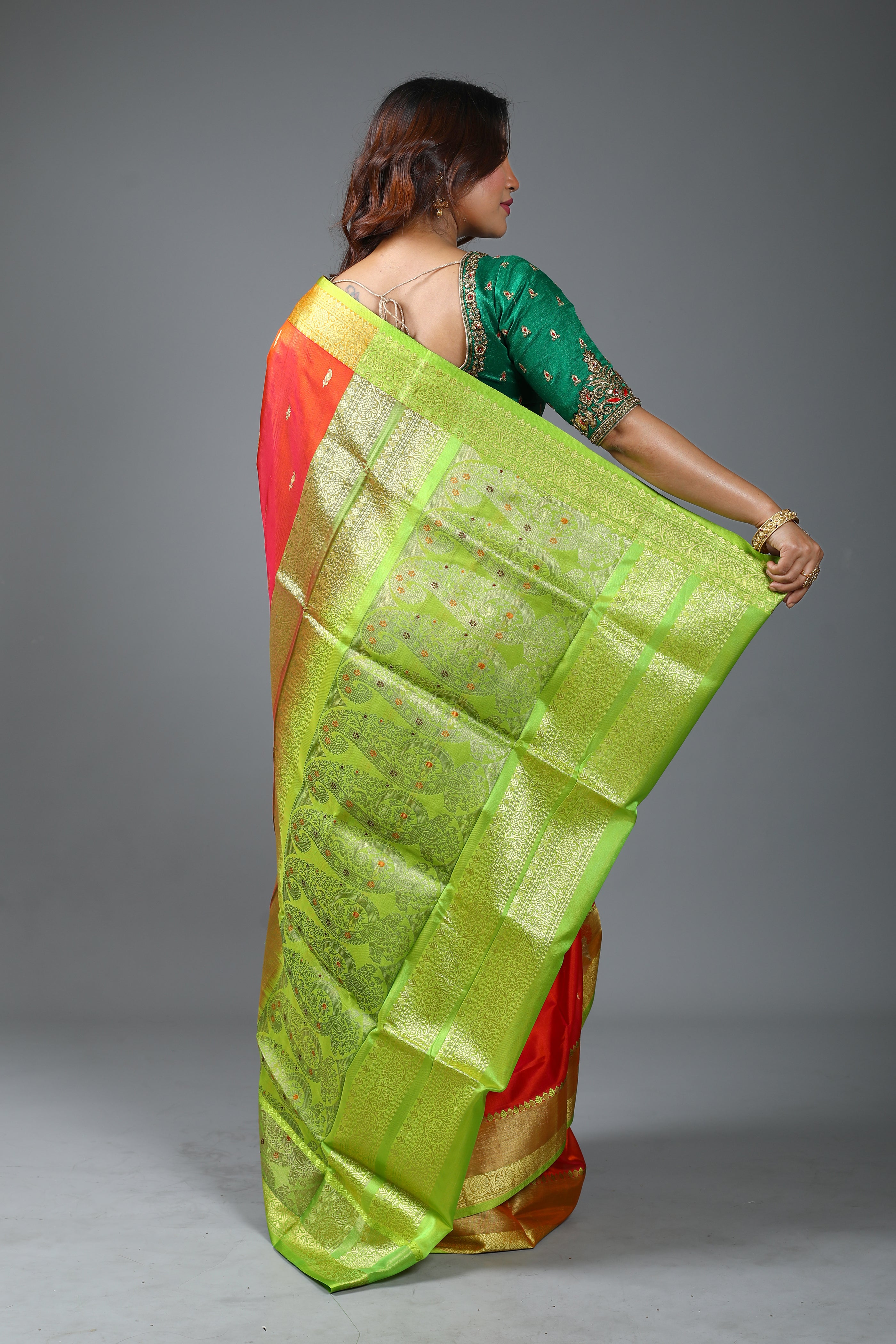 Red Blended Pattu Silk Saree