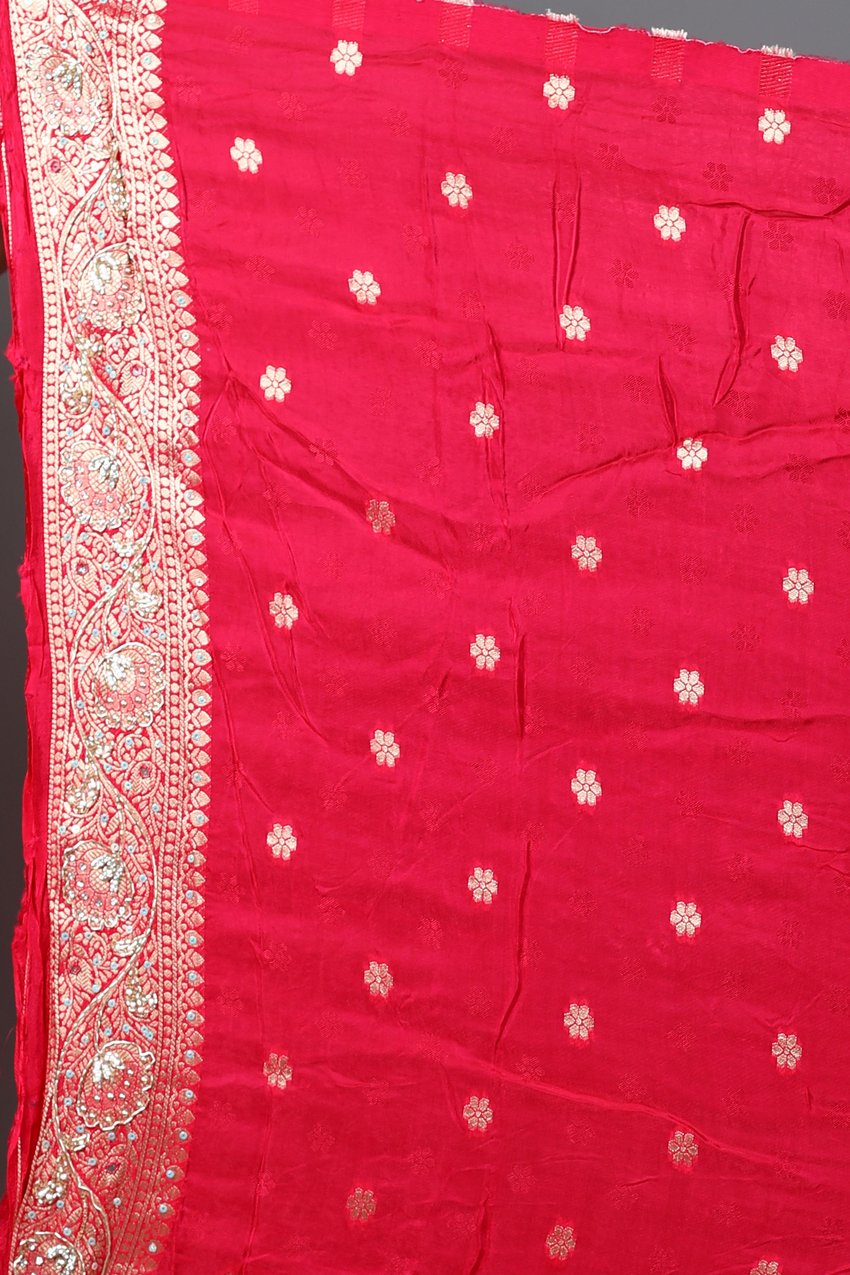 White Designer Dola Silk Saree