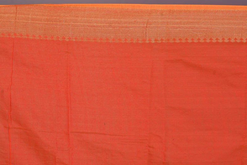Fancy Orange Silk Saree with Threadwork - Keya Seth Exclusive
