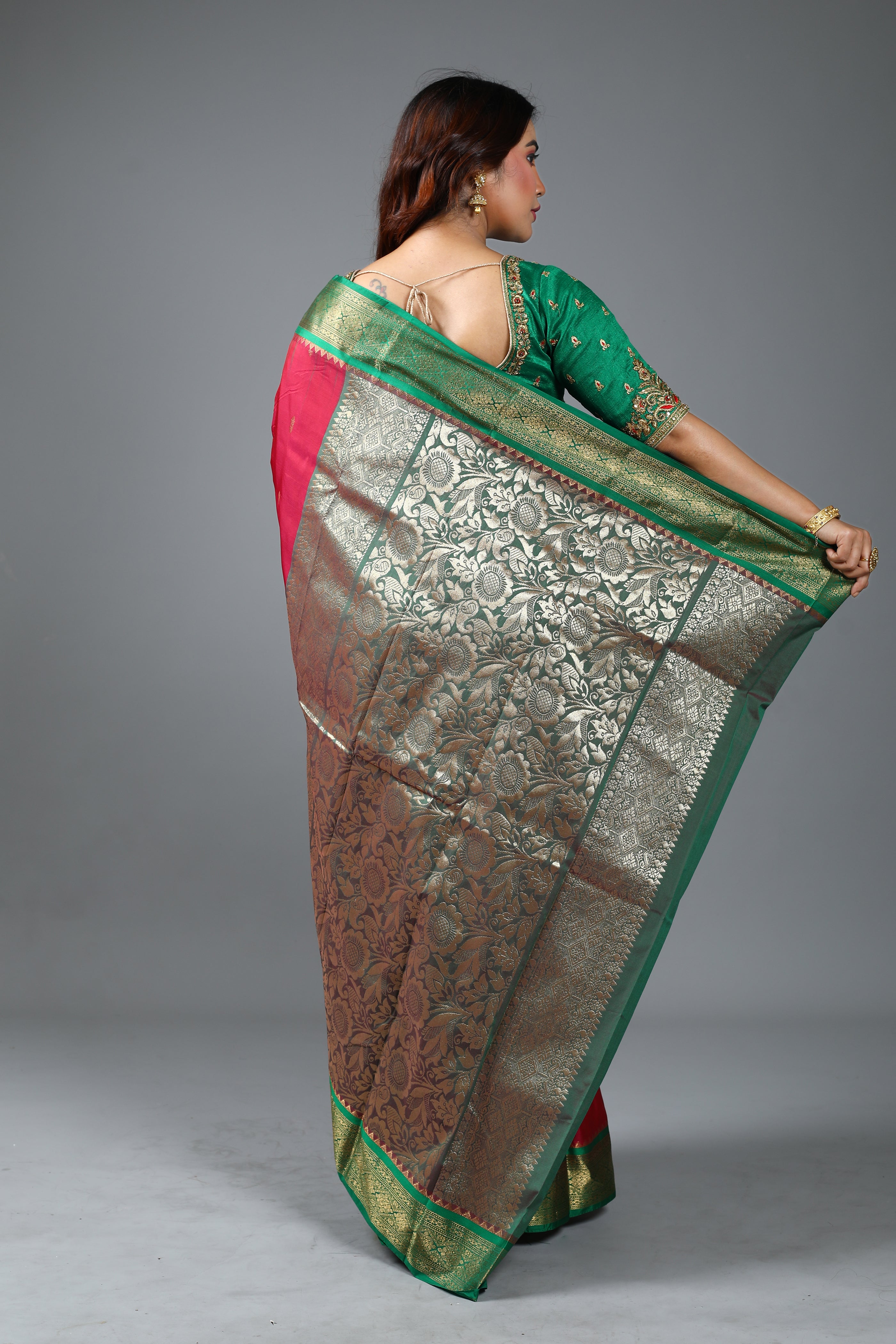 Maroon Blended Kanjivaram Silk Saree