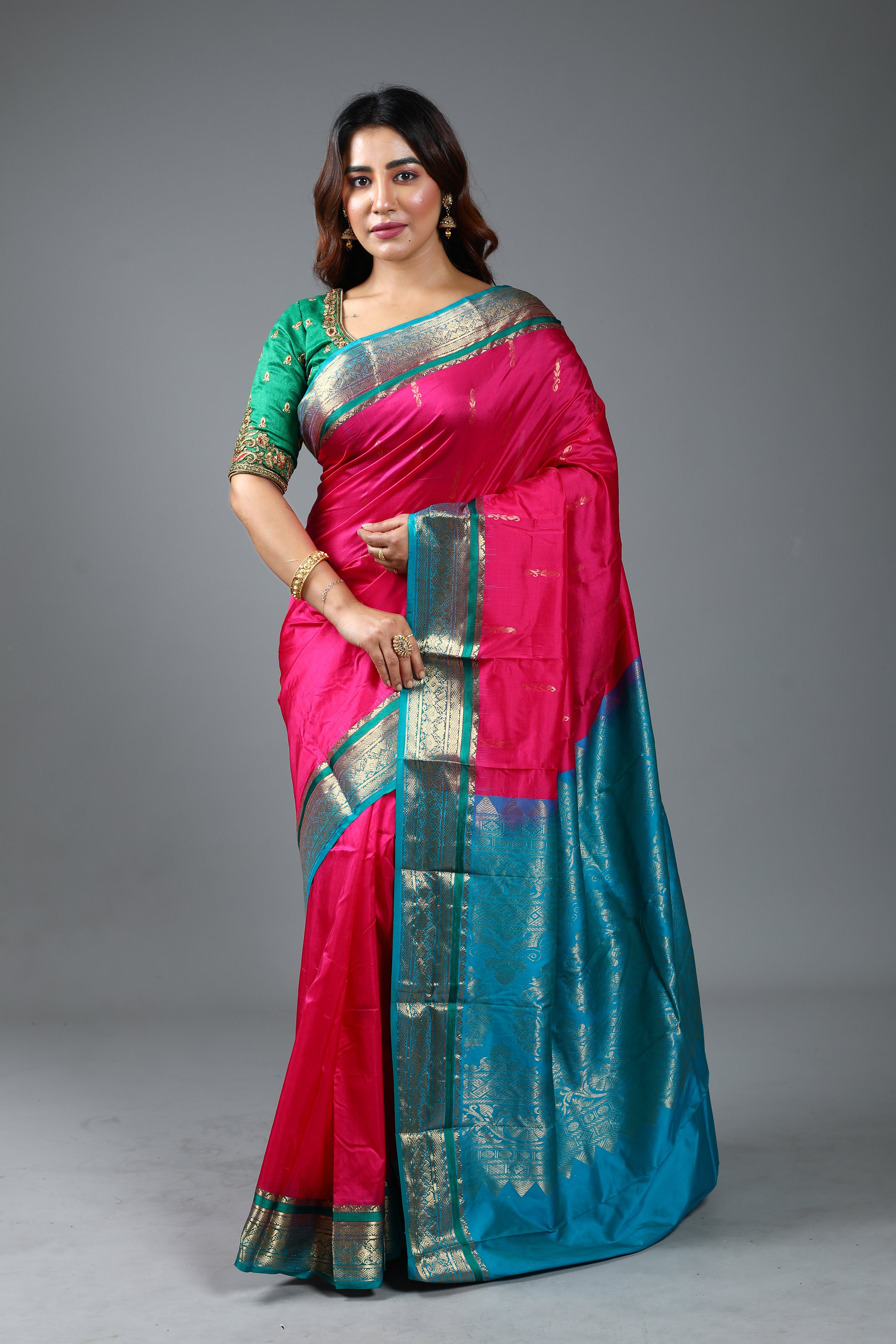 Pink Blended Kanjivaram Silk Saree