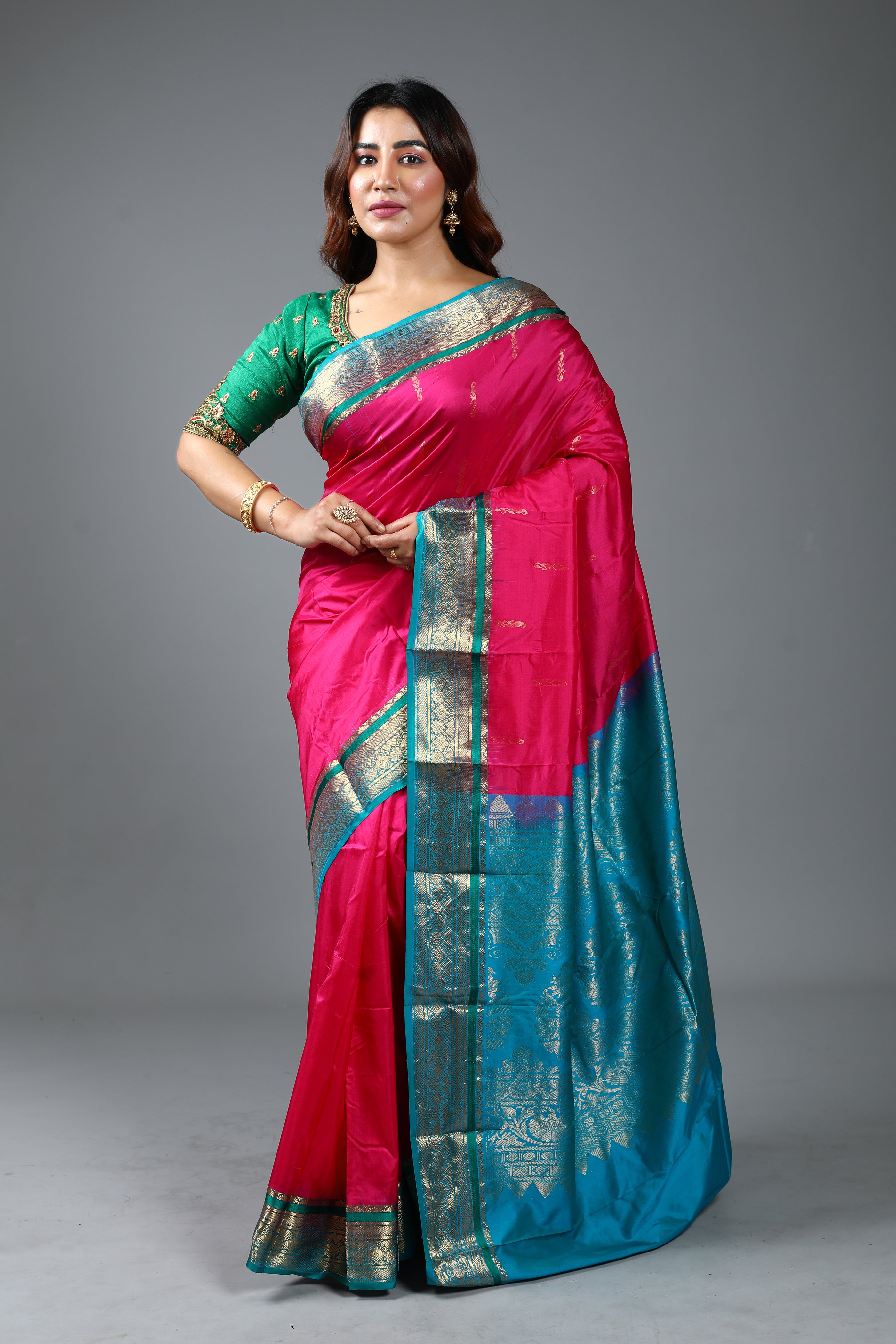 Pink Blended Kanjivaram Silk Saree