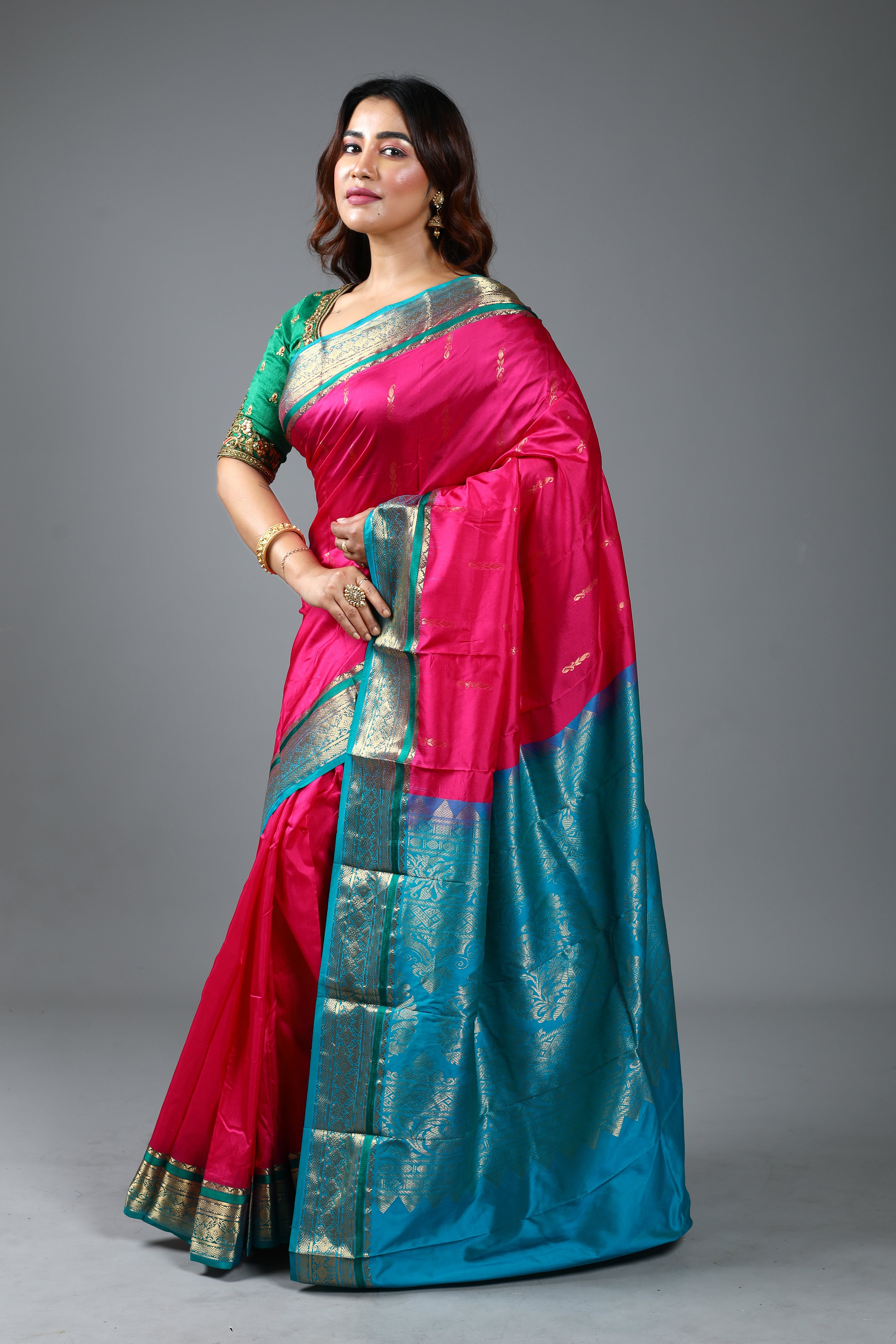 Pink Blended Kanjivaram Silk Saree