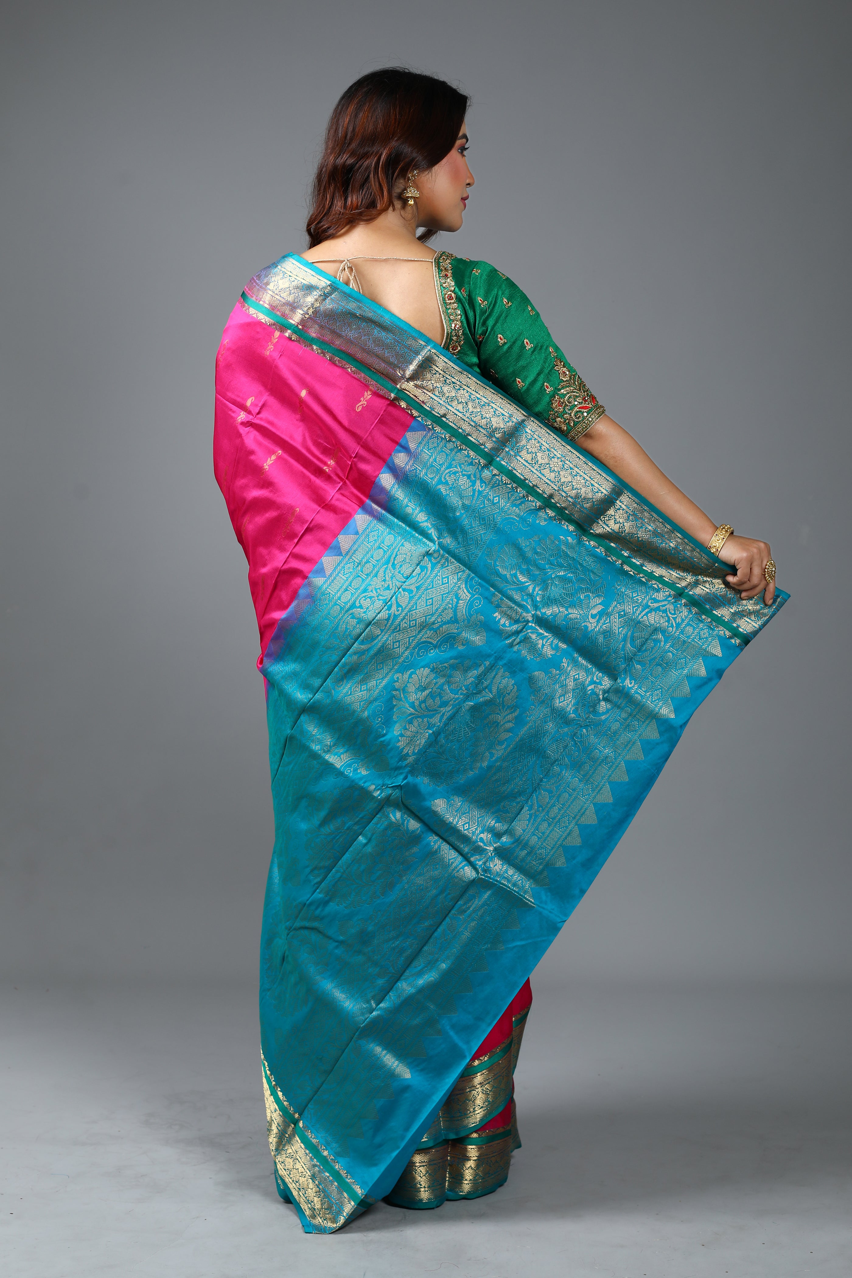 Pink Blended Kanjivaram Silk Saree