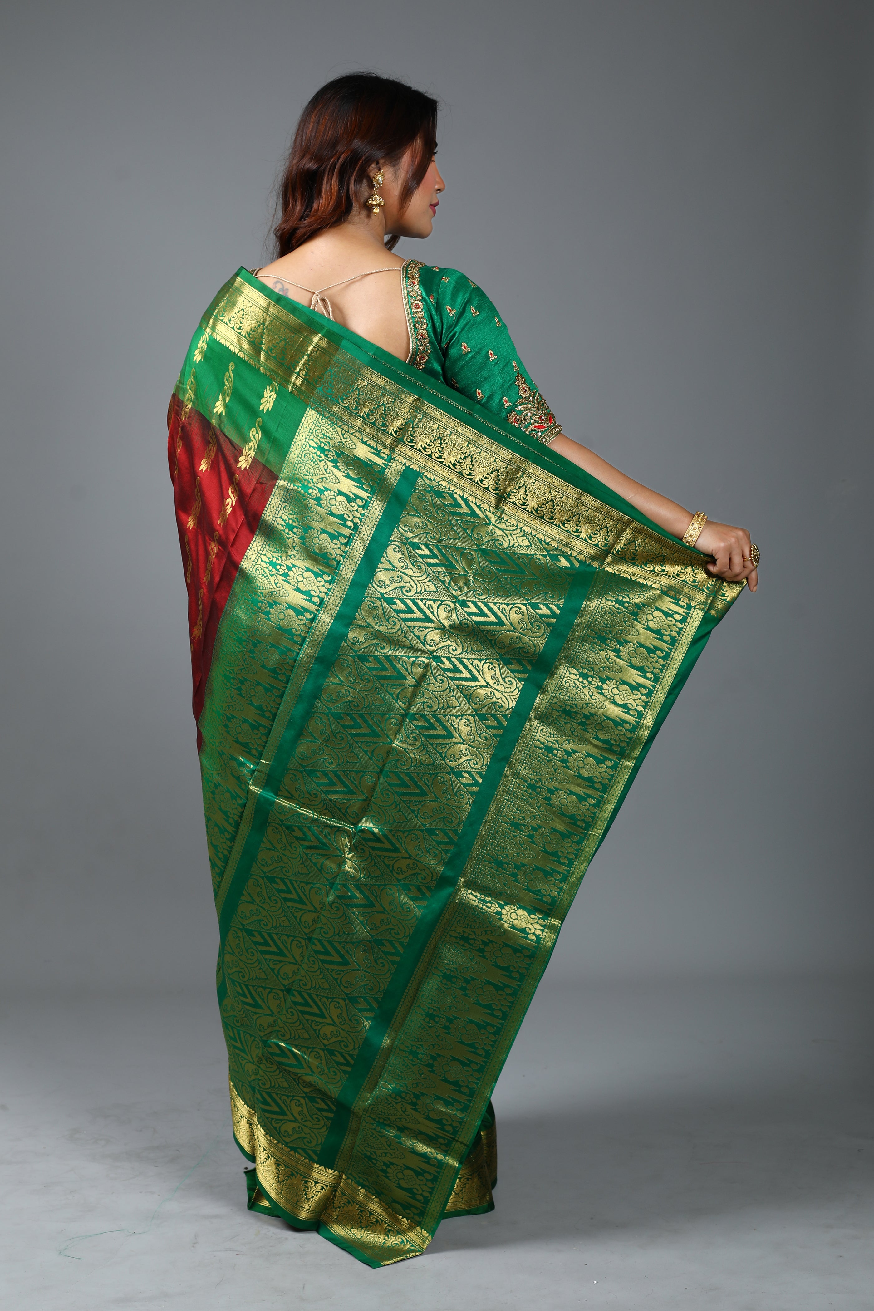 Pure Maroon Kanjivaram Silk Saree