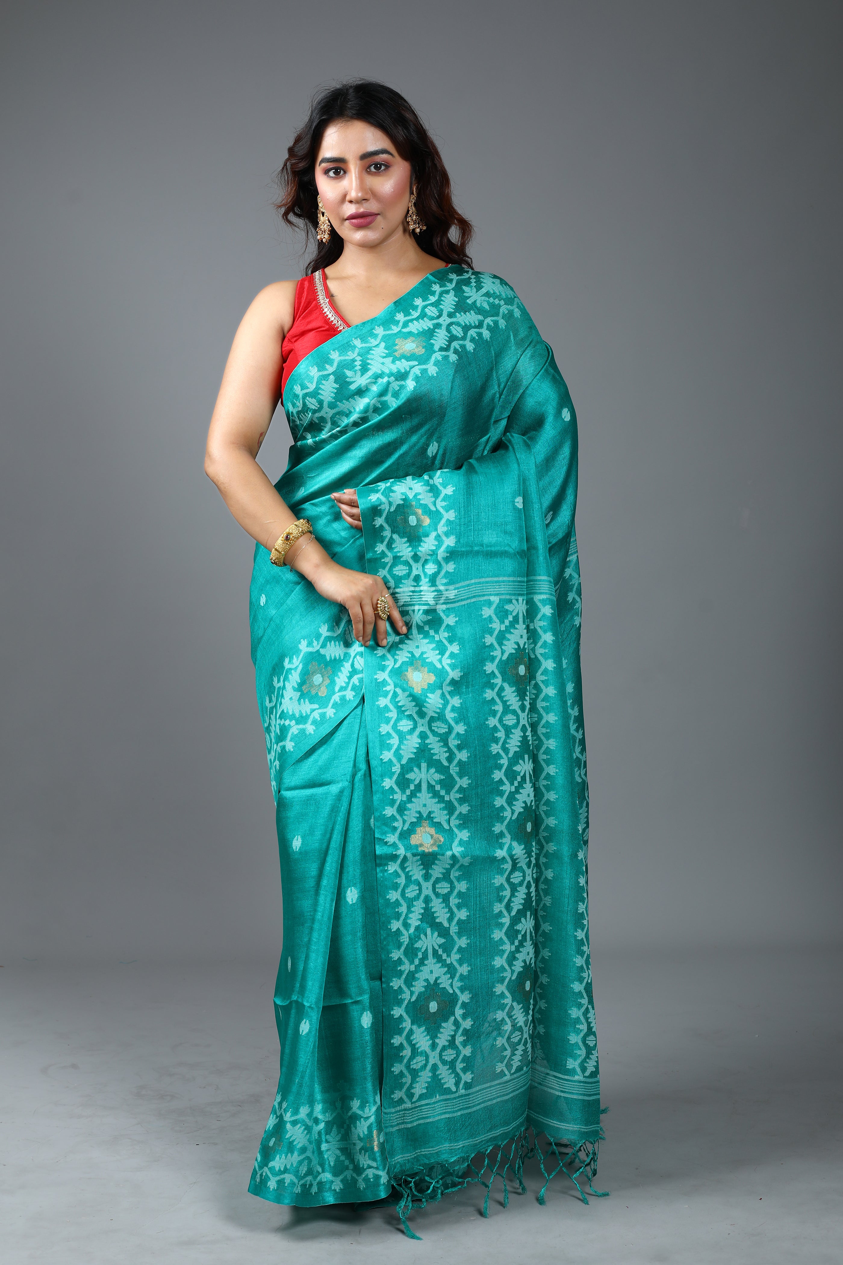 Green Pure Tussar Saree