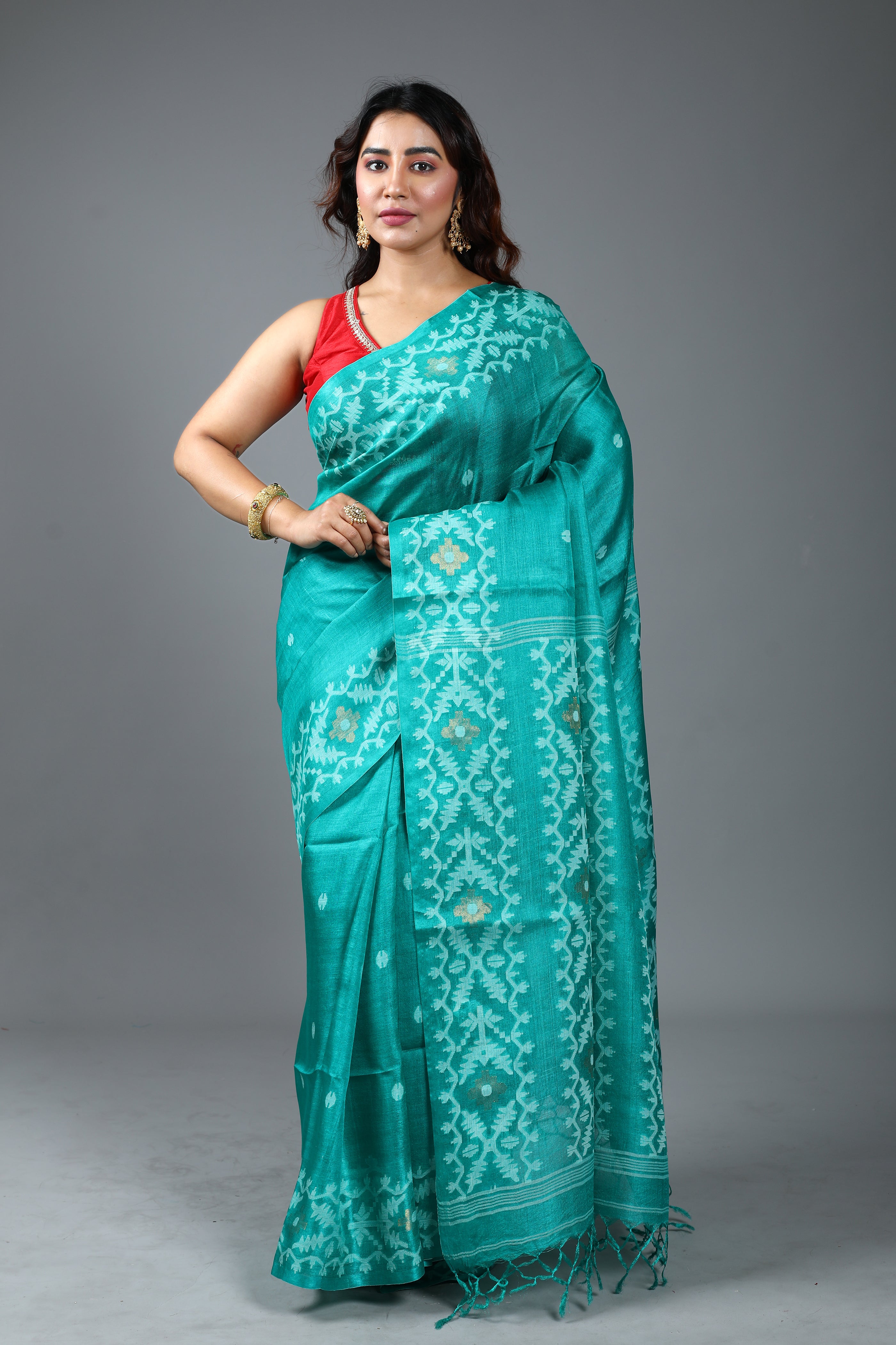 Green Pure Tussar Saree