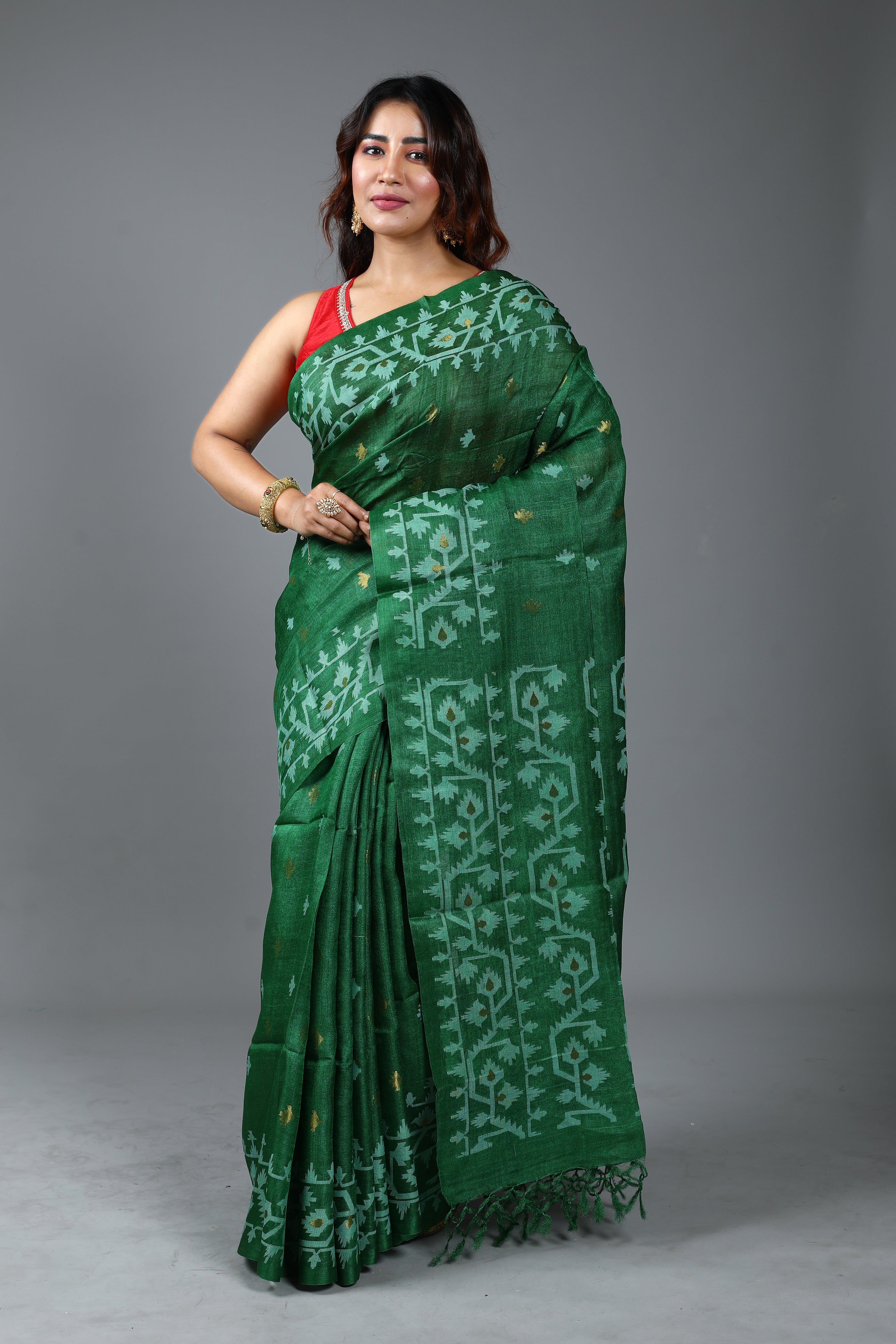 Green Pure Tussar Saree