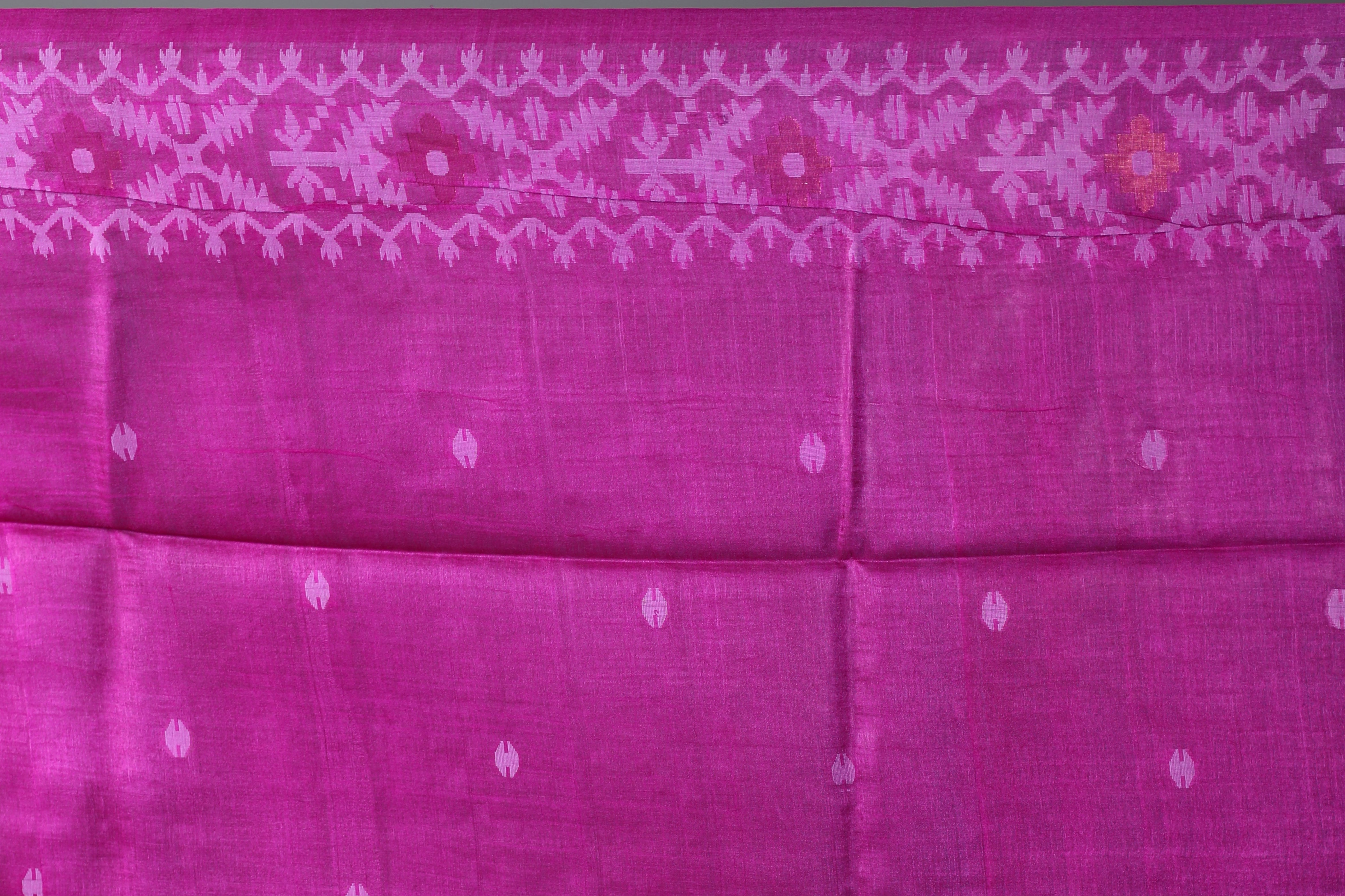 Magenta Pure Tussar Saree