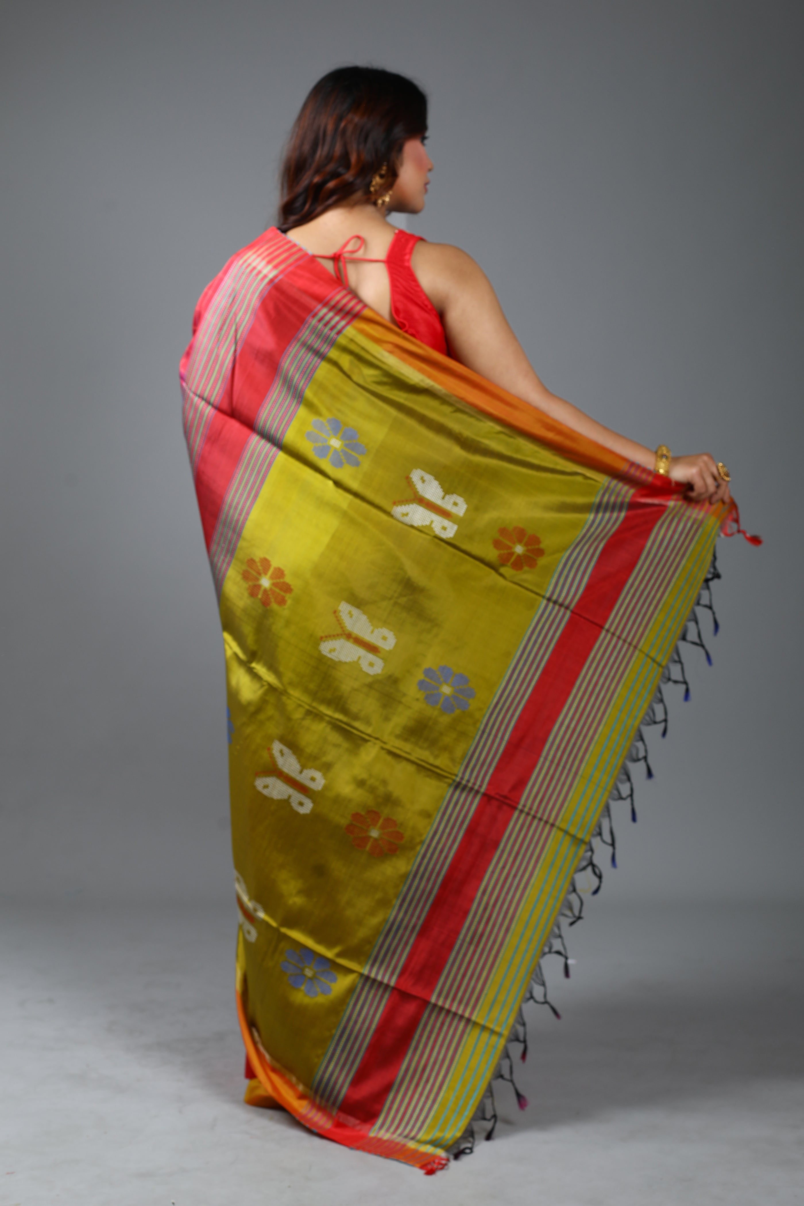 Red Pure Handloom Silk Saree