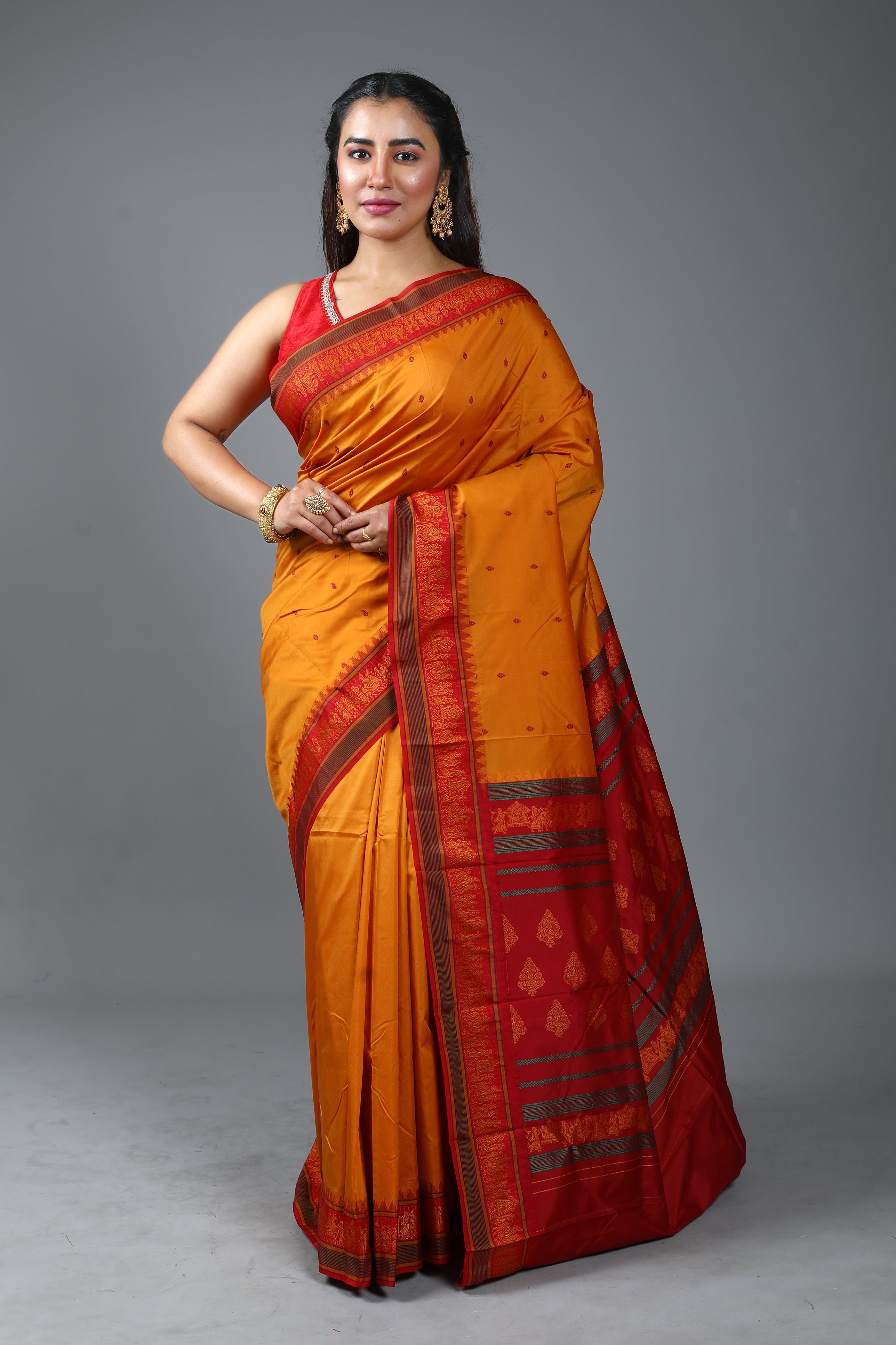 Yellow Blended Bomkai Saree