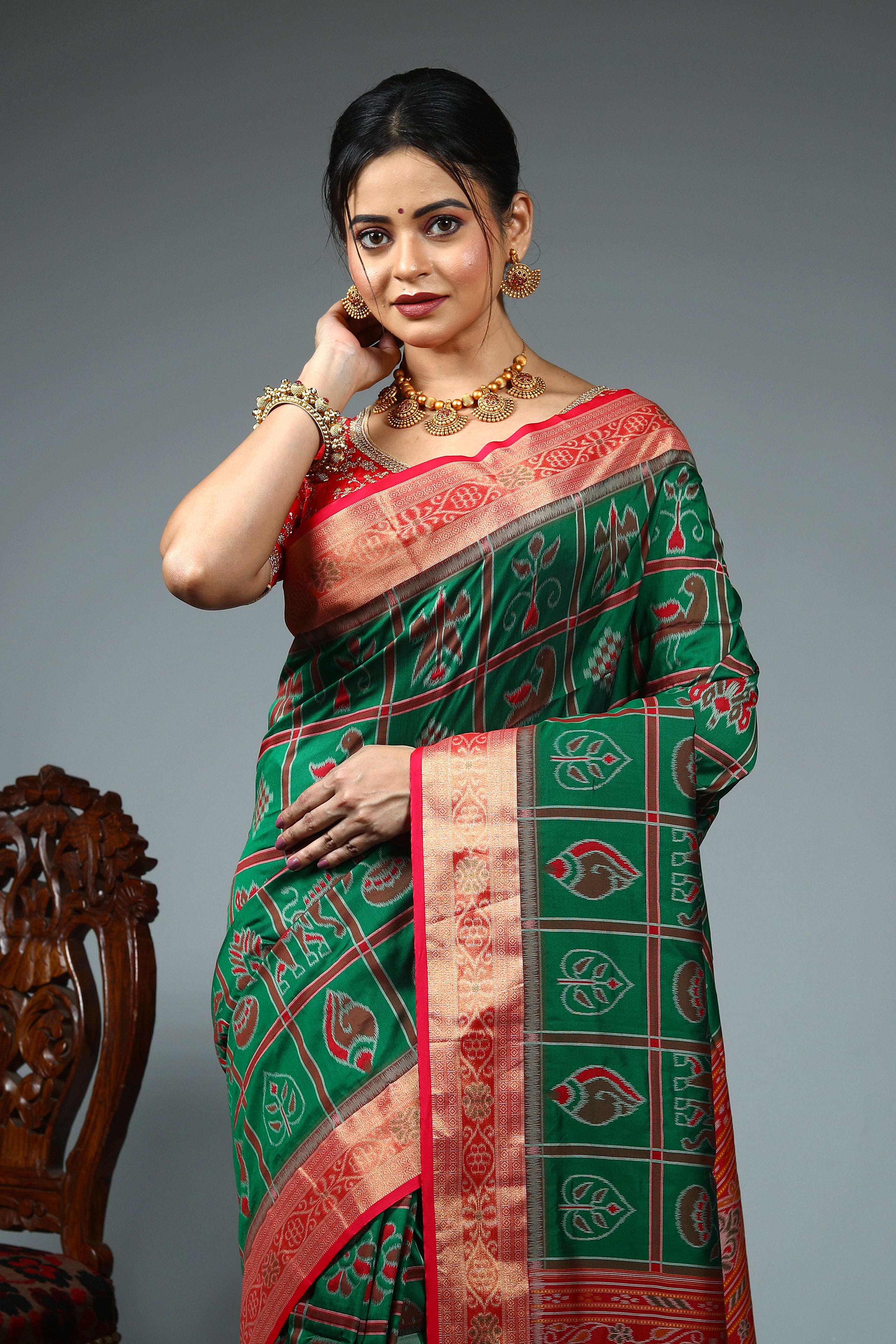 Green Blended Silk Saree