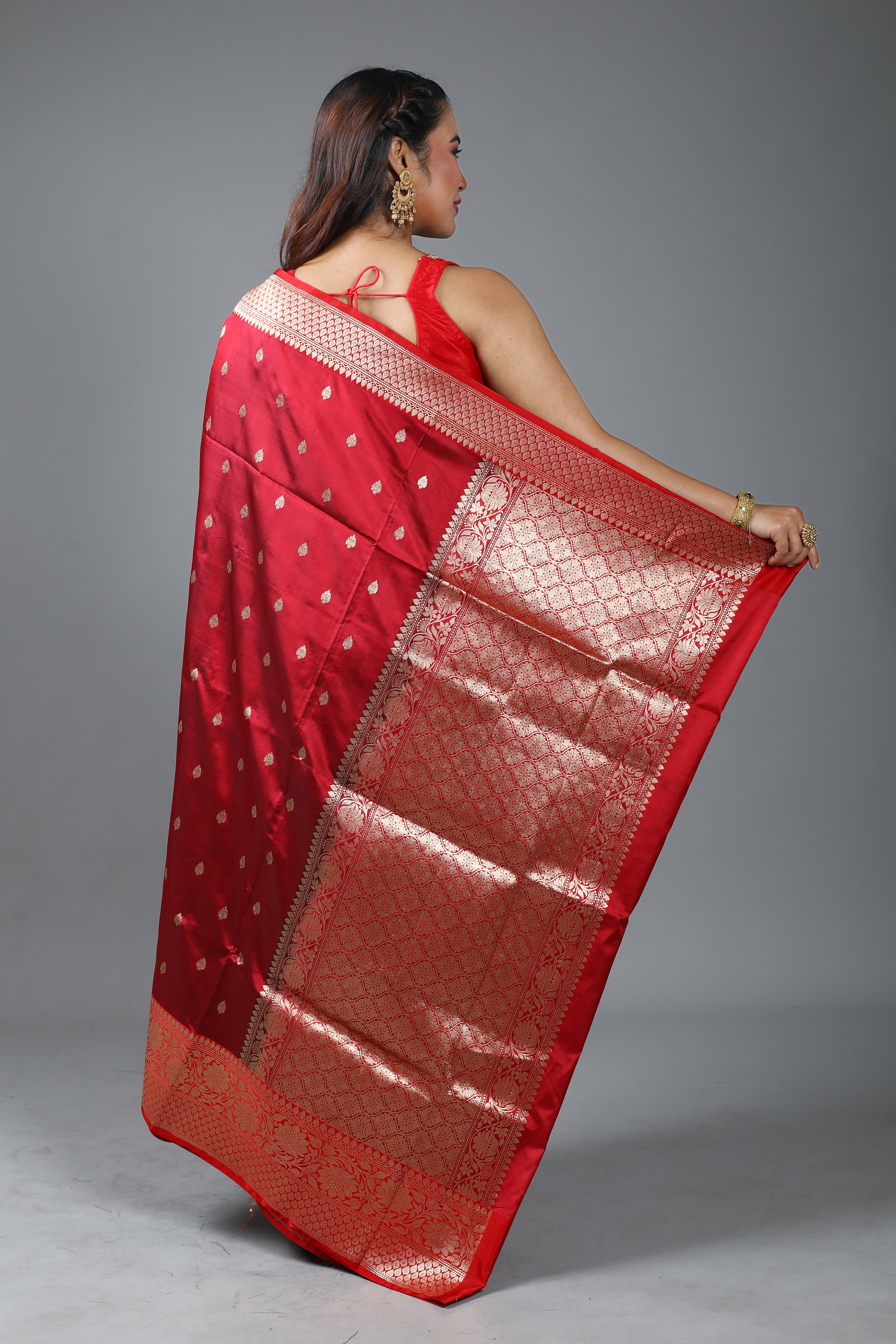 Maroon Pure Katan Silk Saree