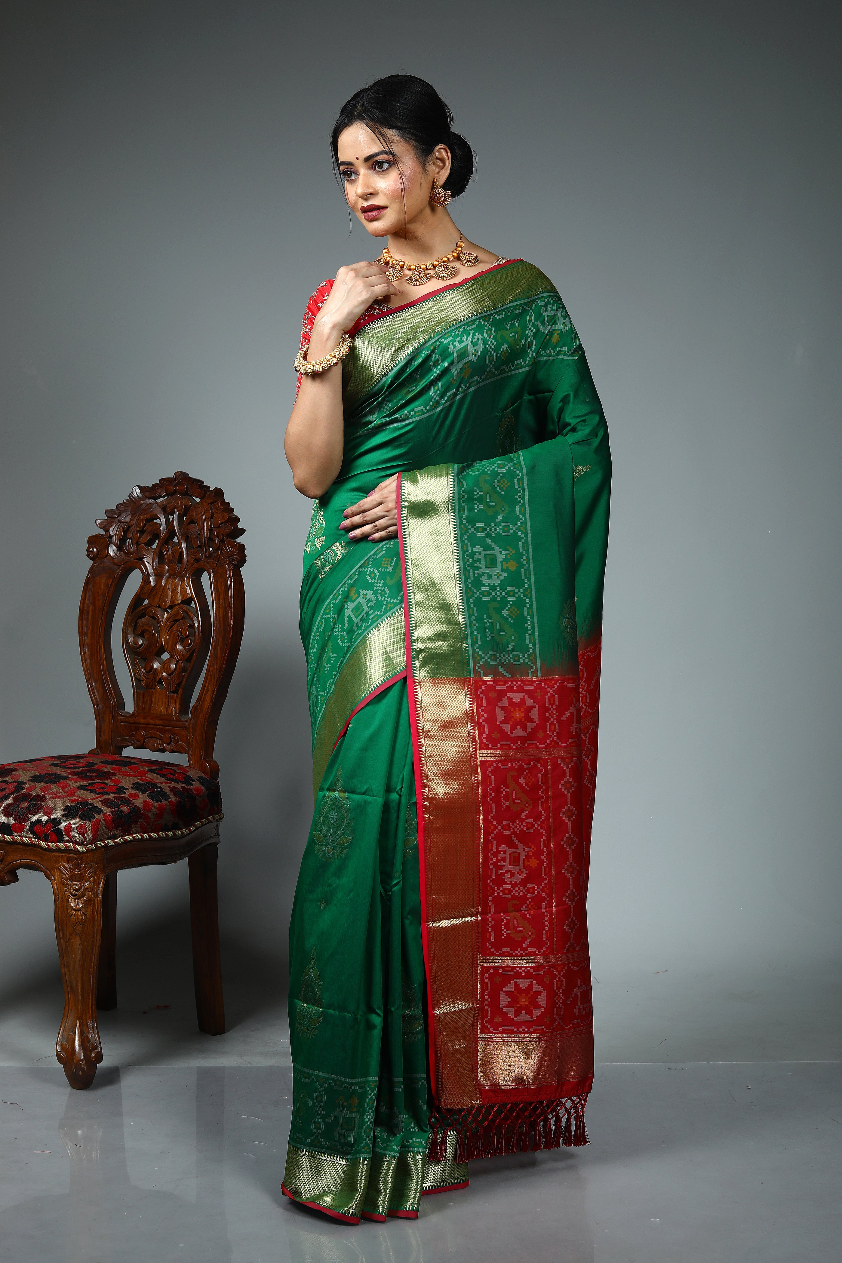 Green Blended Silk Saree
