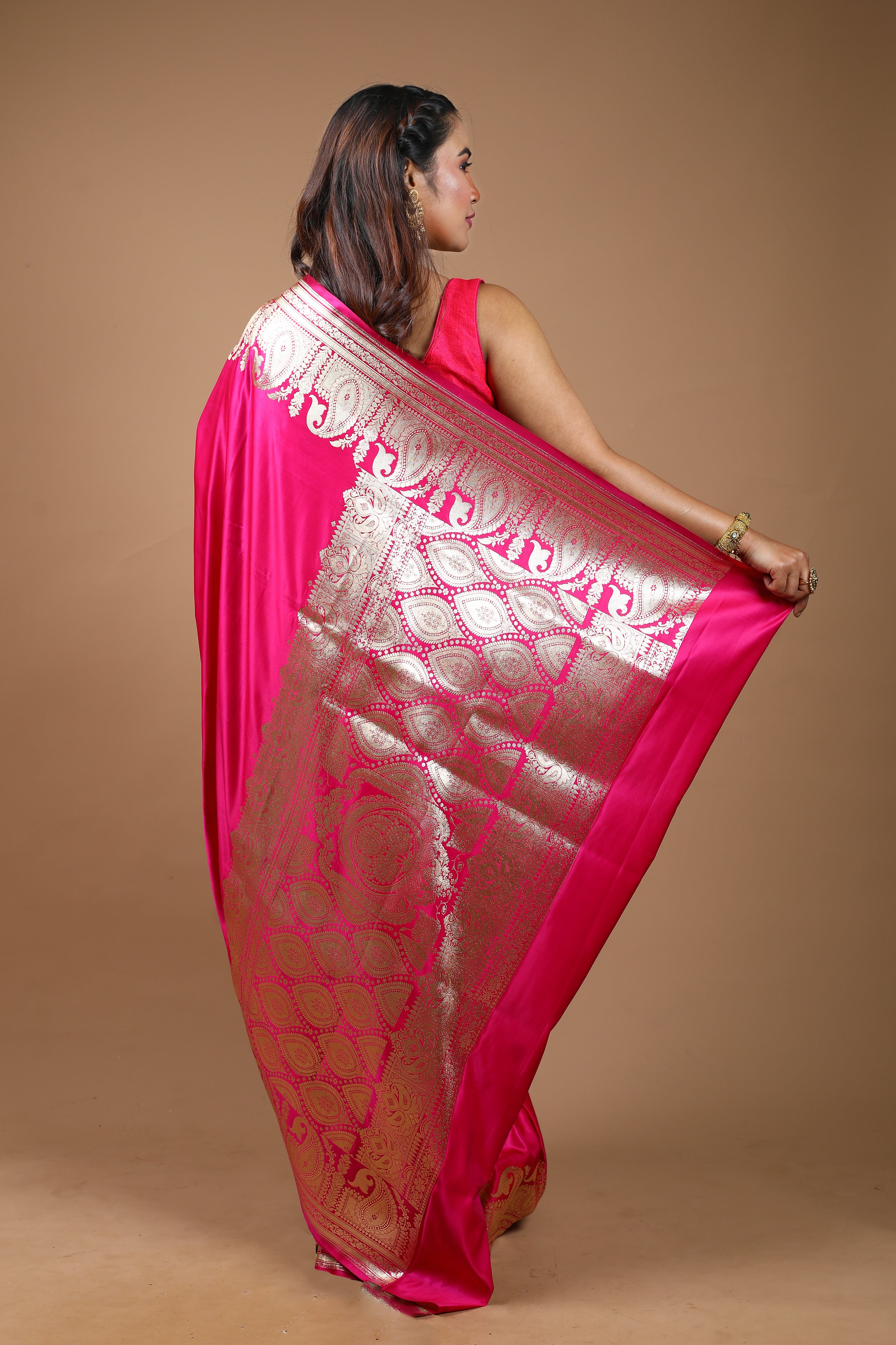Pink Blended Banarasi Saree