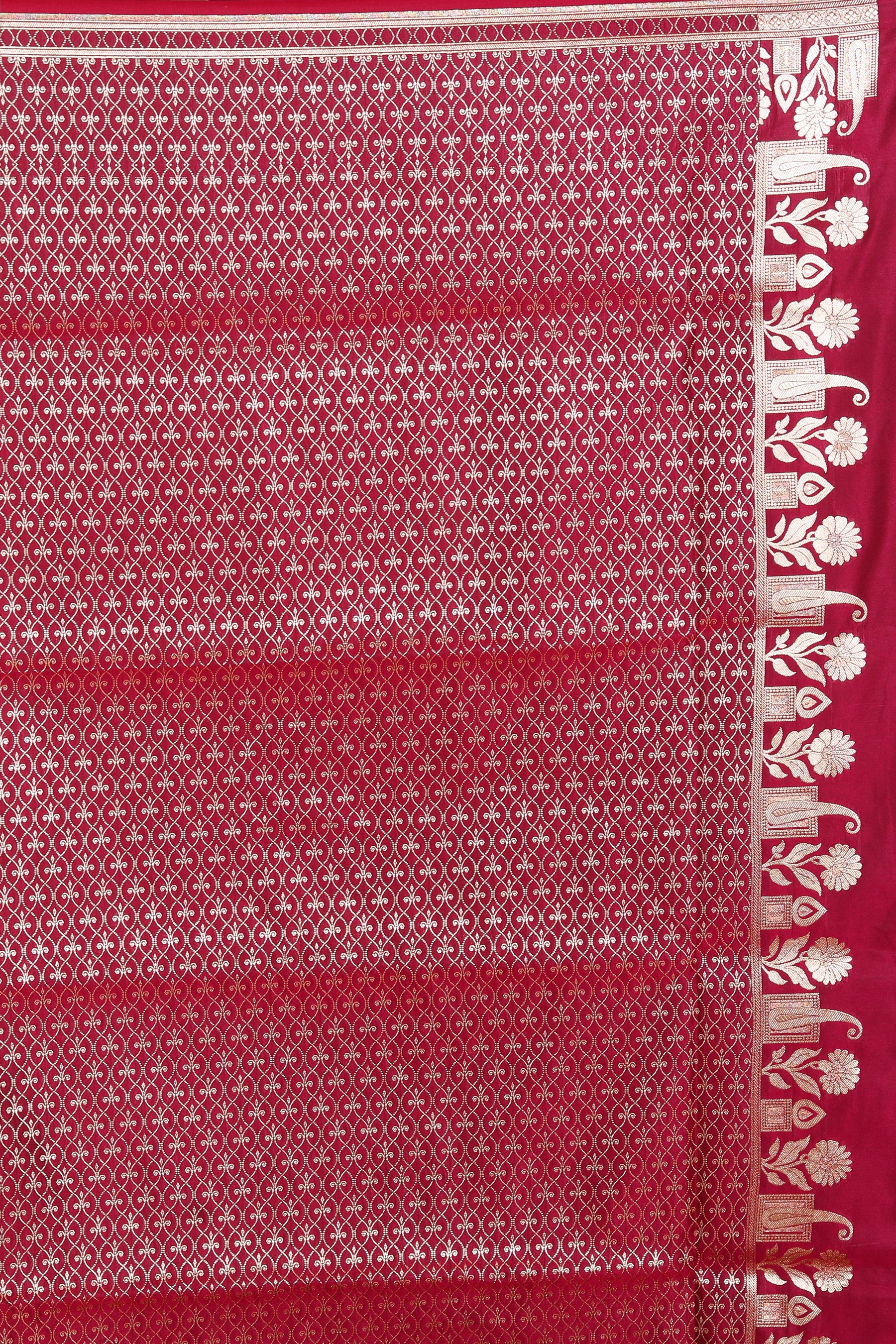 Wine Blended Mashru Katan Banarasi Silk Saree - Keya Seth Exclusive