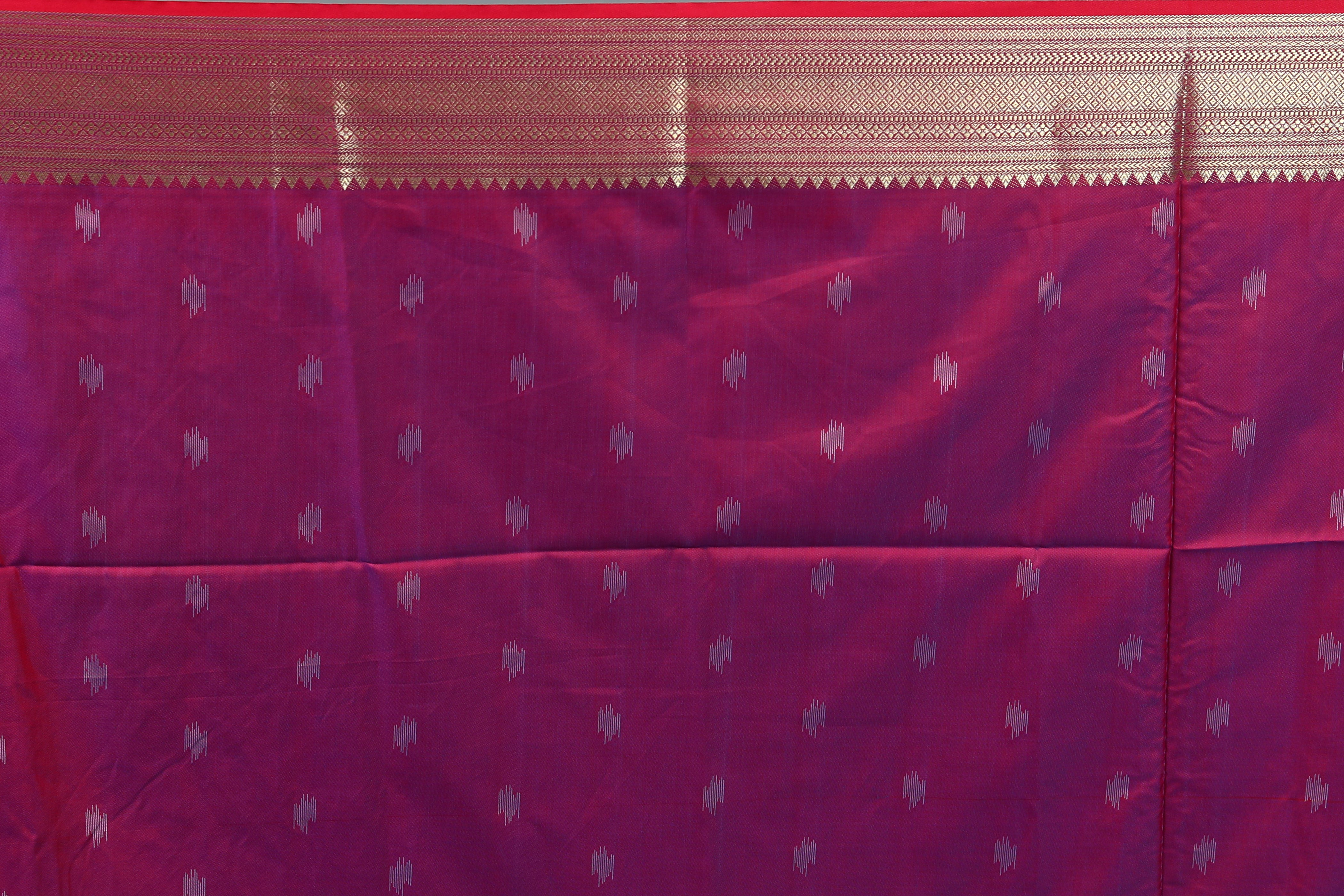 Dual Tone Blue Blended Ikkat Silk Saree